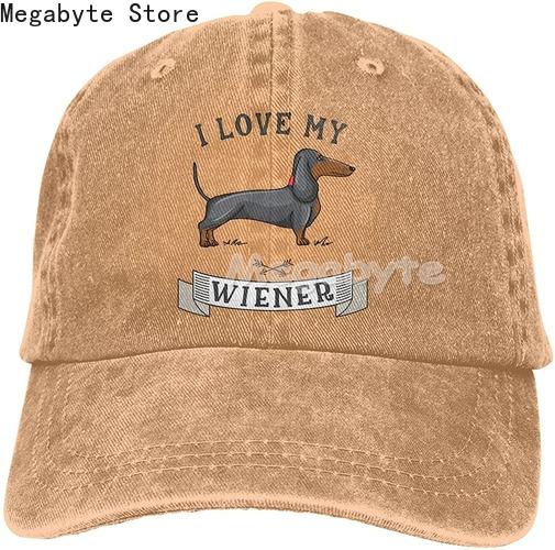 EUROLA Baseball Cap Teckel Weiner Hond Hoed Mannen Vrouwen Verstelbare Trucker Mode Gewassen Denim Caps voor Buiten Zwart One Size