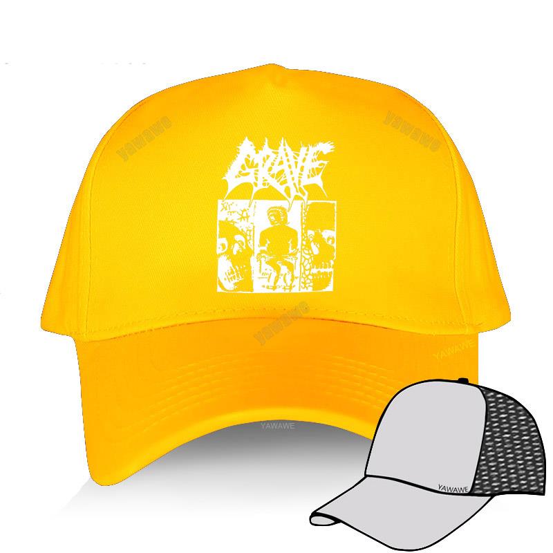 HAPPYHORSE Modemerk Baseball cap sunmmer Verstelbare Hoed unisex GRAVE TREMENDOUS PAIN DEATH METAL BAND Grappig Ontwerp Ademende hoeden Adjustable