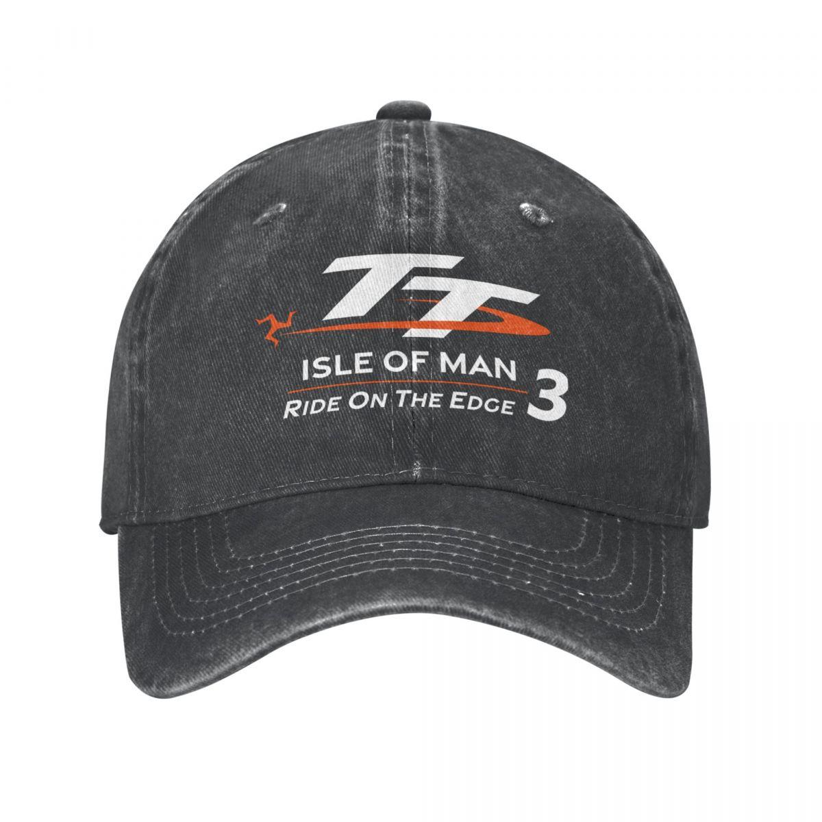 WHITE NOVA Baseball Cap TT3 Isle Of Man TT Motorrace Accessoires voor Unisex Vrouwen Vintage Distressed Denim Hoofddeksels One Size