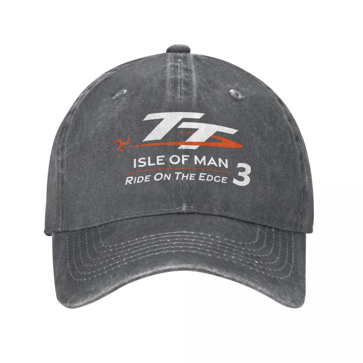 WHITE NOVA Baseball Cap TT3 Isle Of Man TT Motorrace Accessoires voor Unisex Vrouwen Vintage Distressed Denim Hoofddeksels One Size