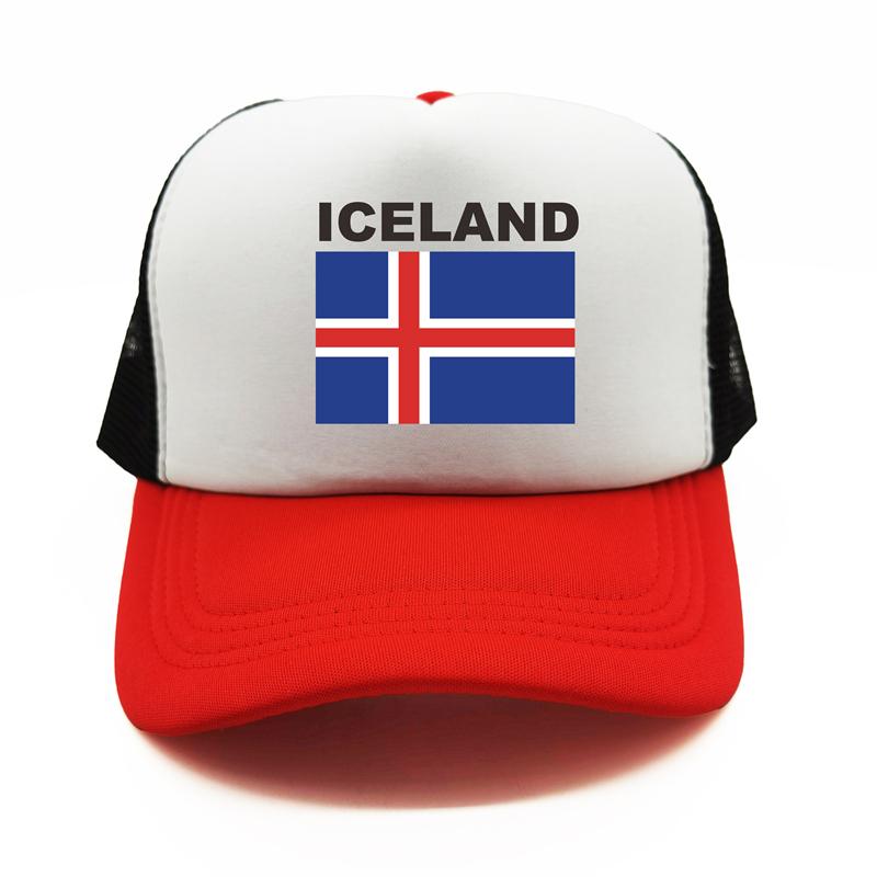 BIPIPOP IJsland Trucker Cap Zomer Unisex Cool Land Vlag Hoed Baseball Caps Unisex Outdoor Mesh Net Caps