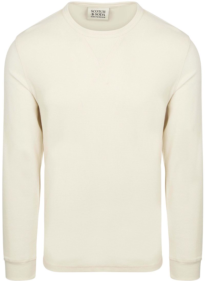 Scotch and Soda Longsleeve Waffle T-Shirt Ecru