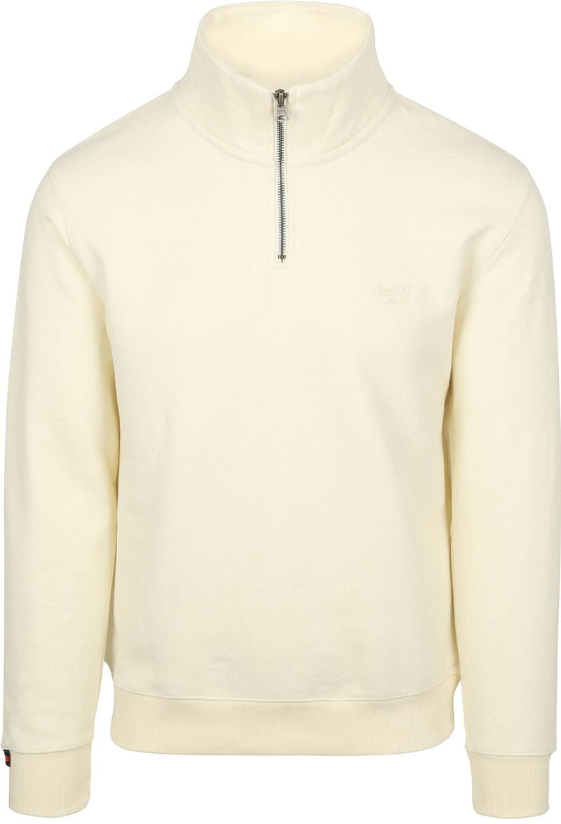 Superdry Half Zip Pullover Henley Essential Ecru