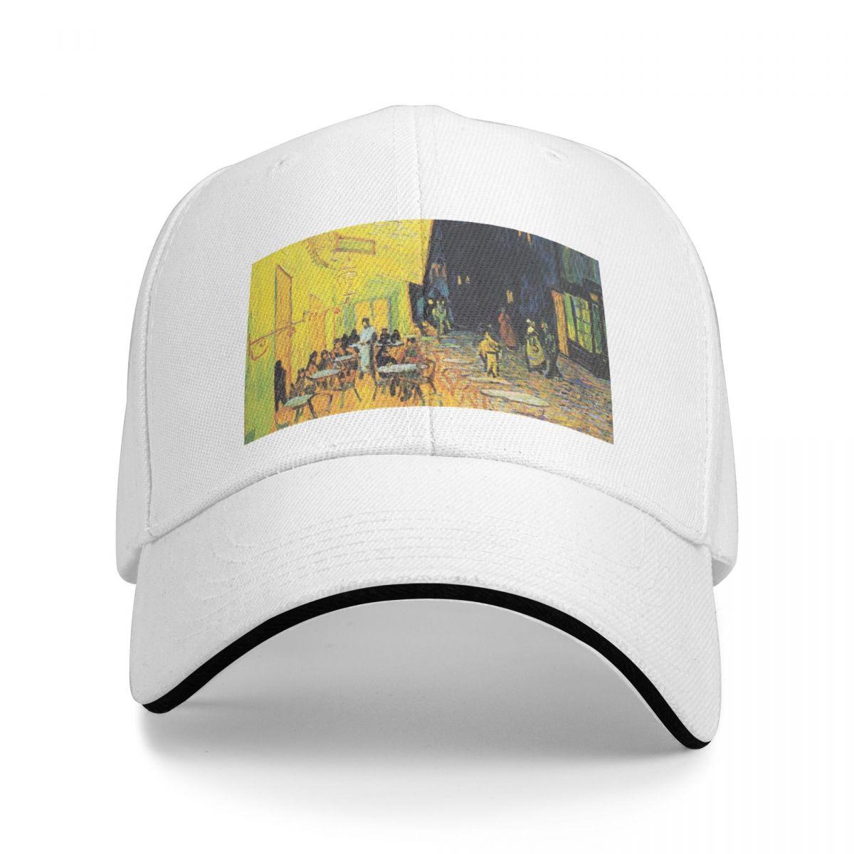 BIPIPOP Caféterras bij nacht van Vincent van Gogh Baseballpet modieus stranduitje Golfkleding Hoed Luxe merk jongenspet Dames
