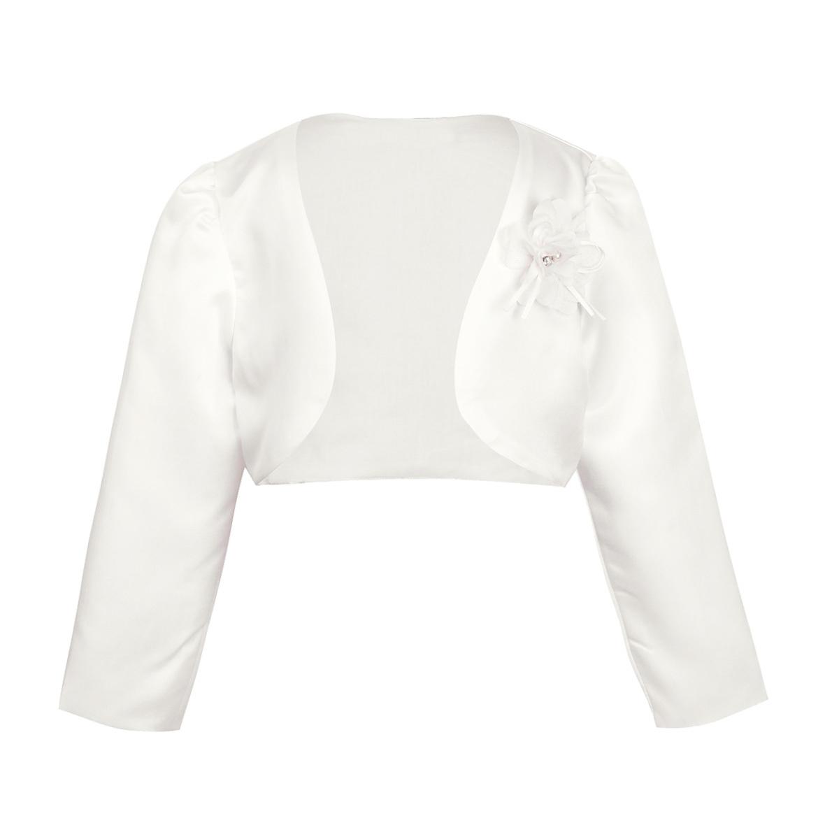 ZDHoor Kinderen Meisjes Bolero Kind Lange Mouwen Jas Schouderophalen Vest Bloem Meisjes Trouwjurk Cover Up 9-12 Months ivoor
