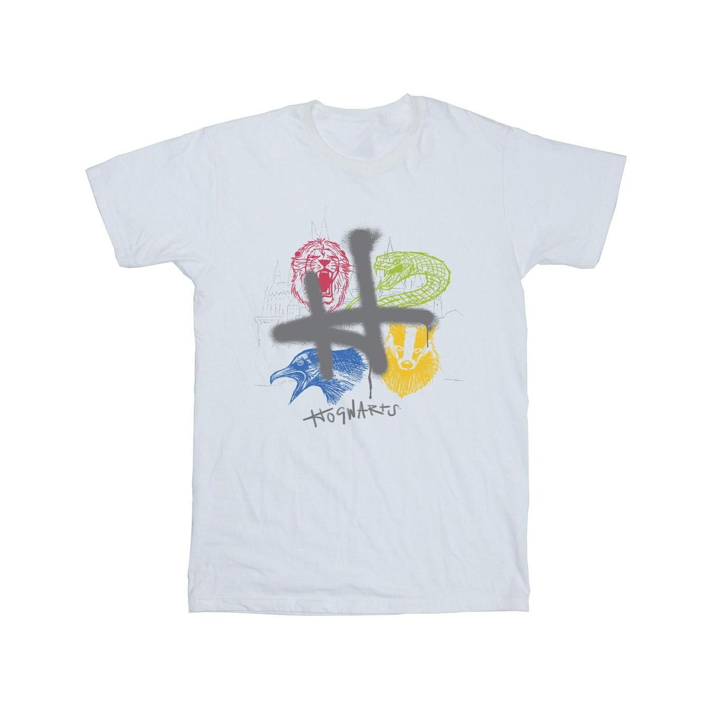 Harry Potter jongens emblemen H Spray T-shirt 5-6 Years wit