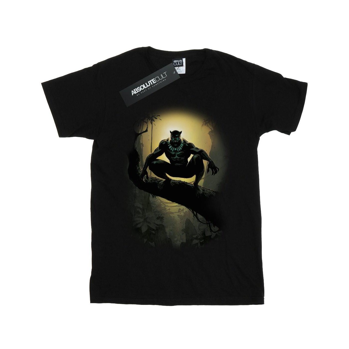 Marvel Boys Black Panther gehurkt T-shirt 7-8 Years zwart