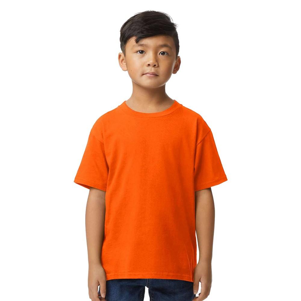 Gildan kinder/kinder middelzwaar zacht aanvoelend T-shirt XS oranje