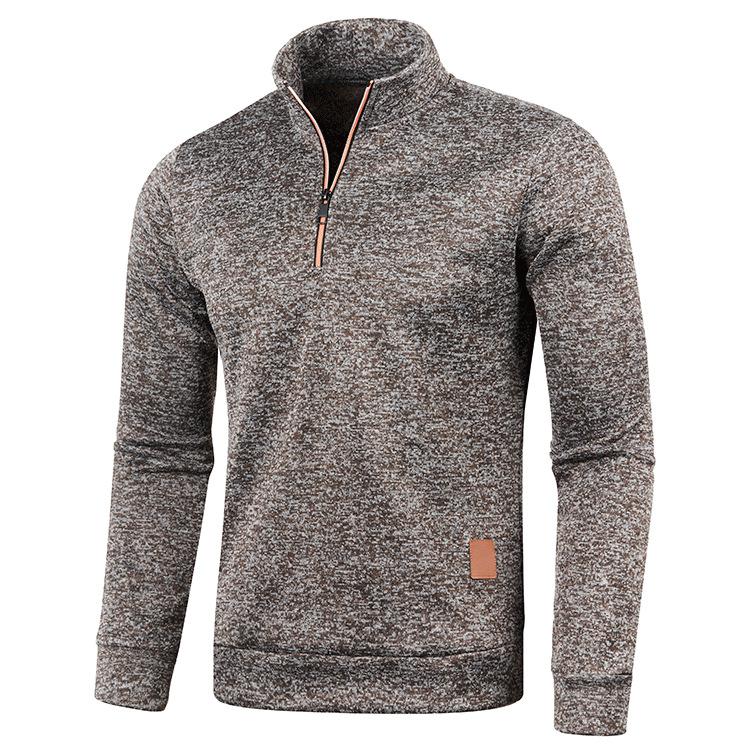 TUVBNRD24 Nieuwe Herfst Winter Heren Sweatshirts Casual Trui Heren Warme Tops Man Slanke Opstaande Kraag Truien Mannelijke Jassen Half Zip sweatshirst Yasheng 4XL koffie