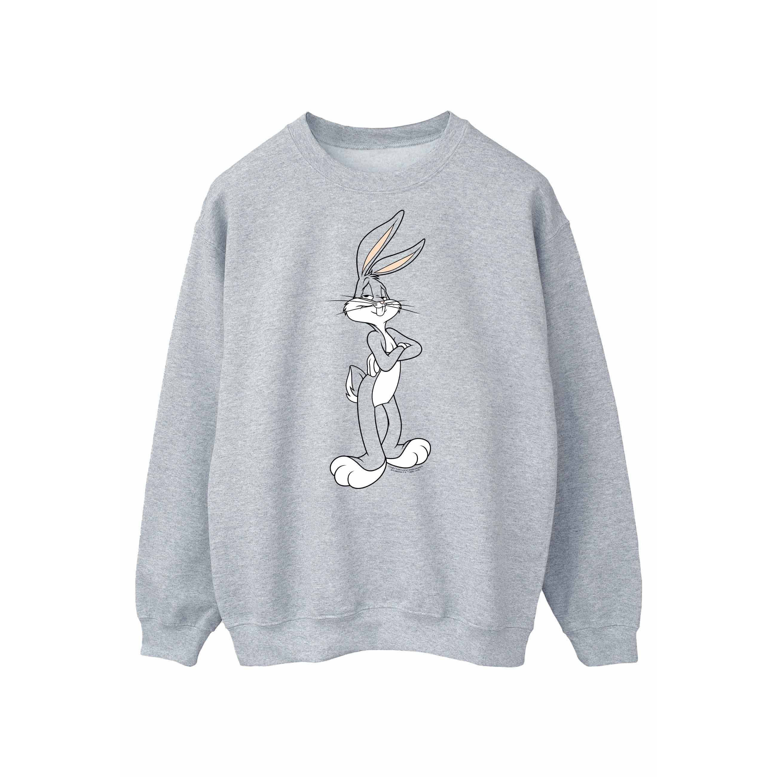 Looney Tunes Heren Bugs Bunny gekruiste armen sweatshirt L grijs
