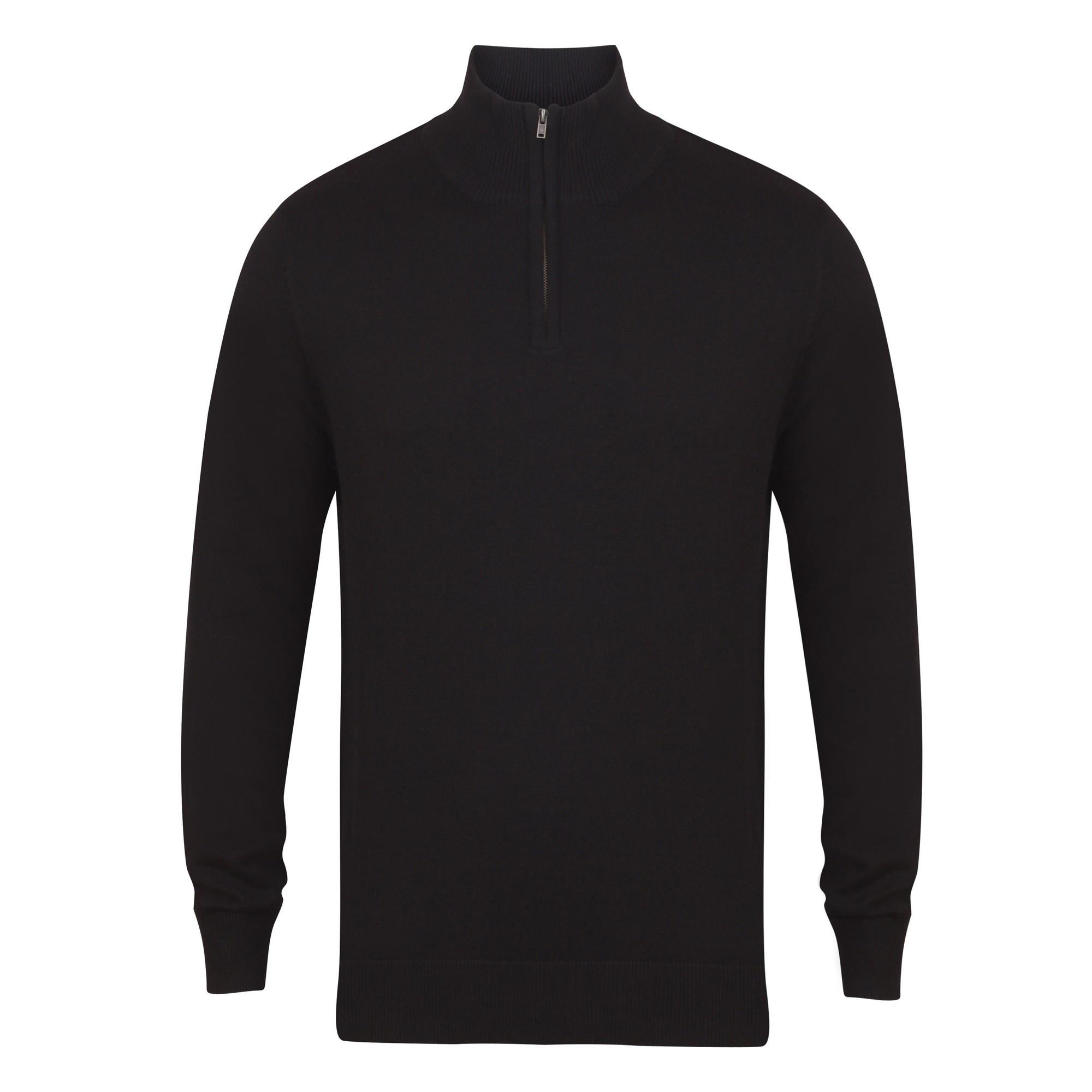 Henbury herentrui met 1/4 rits en lange mouwen L