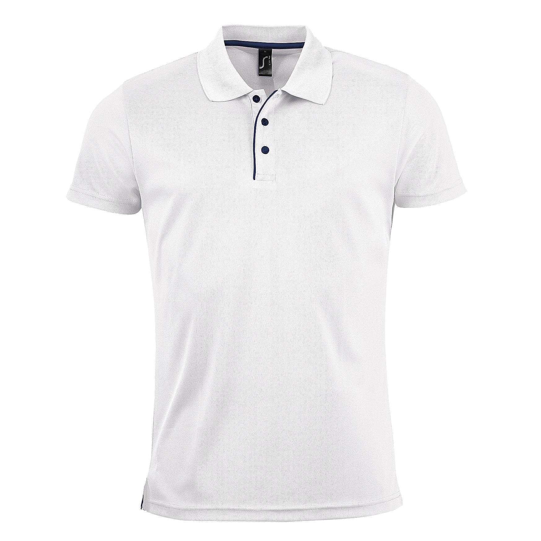 SOLS Heren Performer piqué poloshirt met korte mouwen L wit