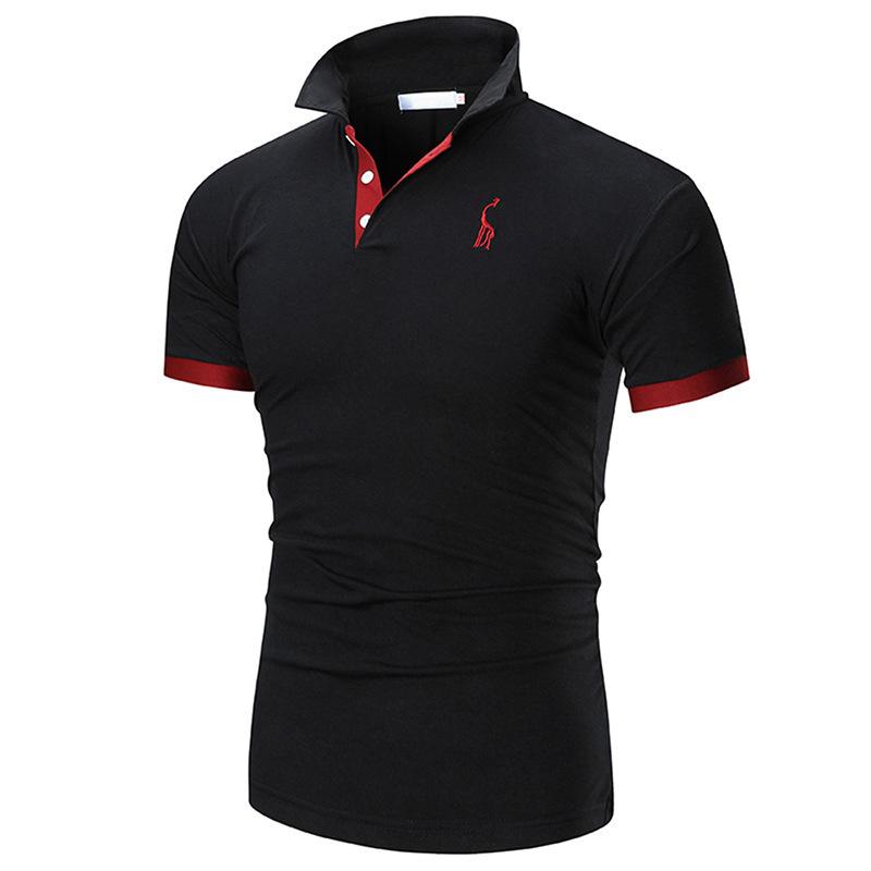 Smart Good Heren S Stand Collar Katoenen T-shirt Camisa Poloshirts XL zwart
