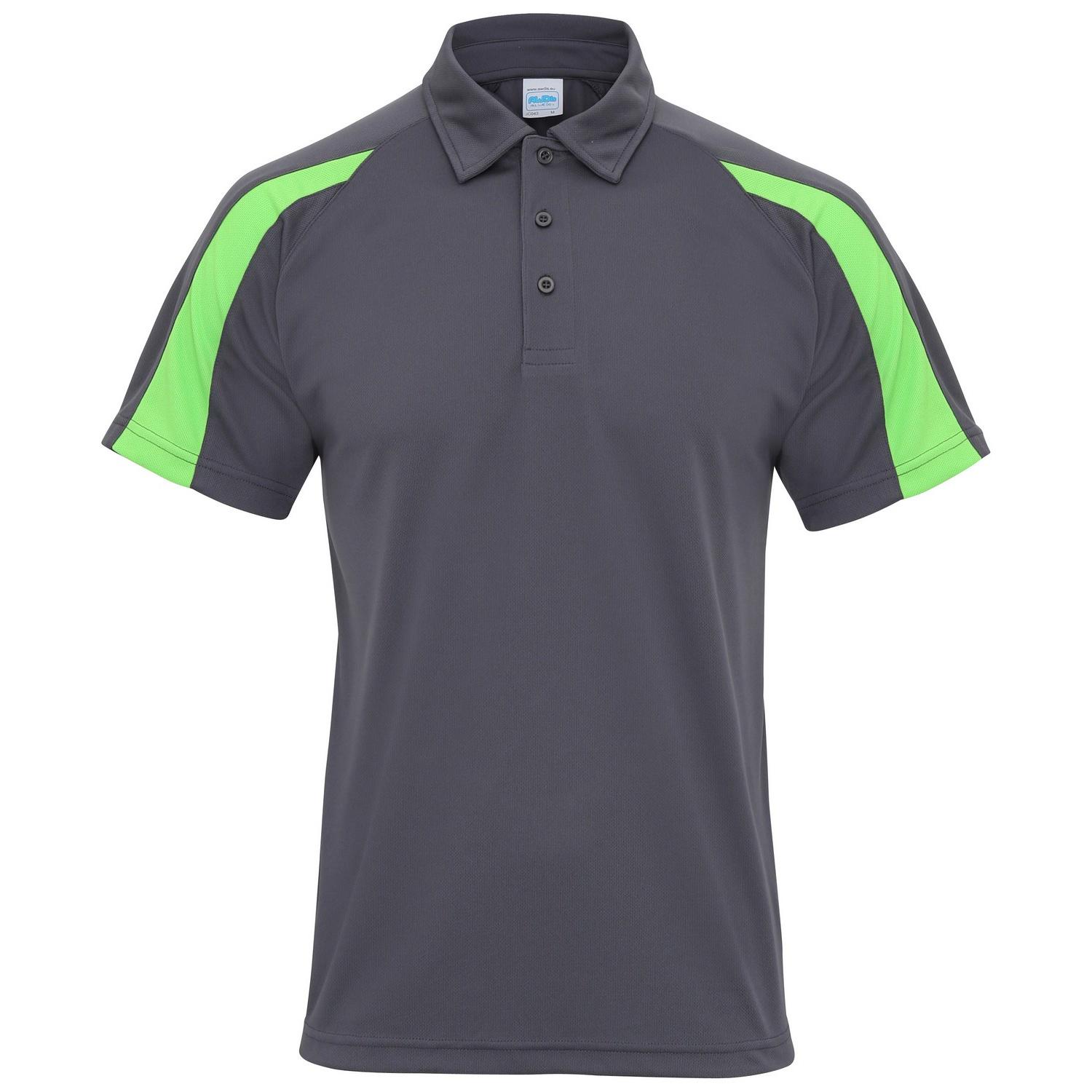 Awdis Just Cool Mens Short Sleeve Contrast Panel Polo Shirt L