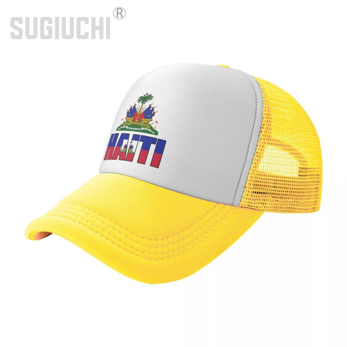 ALLRICK Mesh Cap Hat Haïti Brief Vlag Embleem Trucker Verjaardagscadeau voor Unisex WoUnisex geboren Alle mensen Retro Baseball Caps Cool One Size