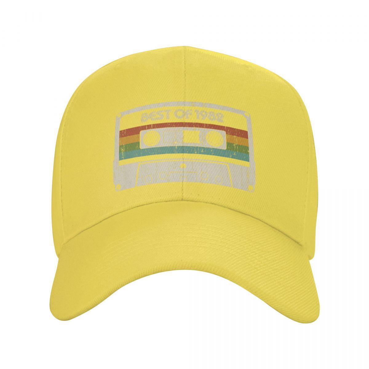 CAUSALXI Nieuwe Vintage Beste van 1982 Baseball Cap Dames Unisex Verstelbare 40e Verjaardag Cassette Cadeau Papa Hoed Outdoor Snapback Zomerhoeden Adjustable Cap
