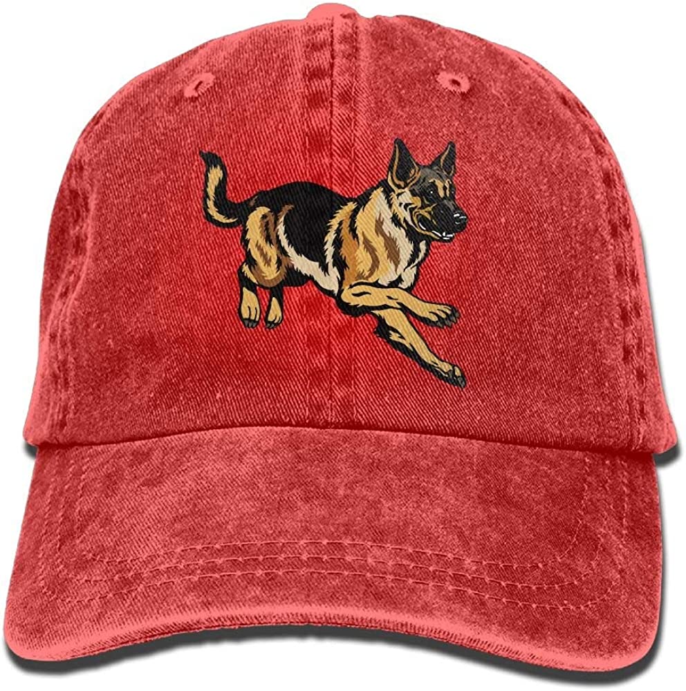 Flowers Fashion Katoenen Baseballpet Hond Duitse Herder Unisex Snapback Caps Gewassen Denim Cap One Size