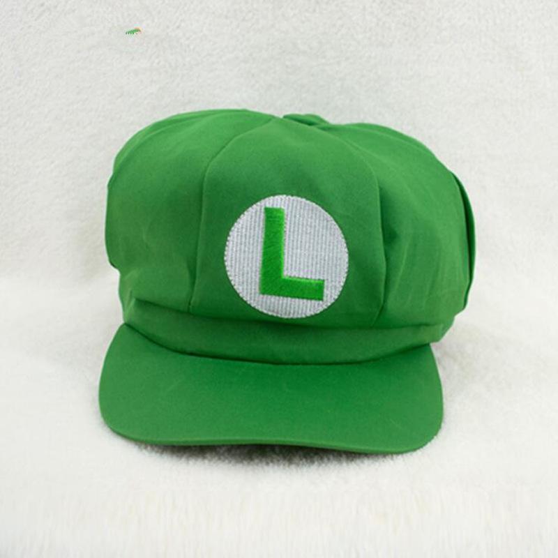 TOP Cosplay Exclusive Game Super Mari Luigi Bros Cosplay Hoed Cap Yoshi Wario Waluig Hoeden Carnaval Halloween Party Jongens Meisjes Kostuums Prop groen