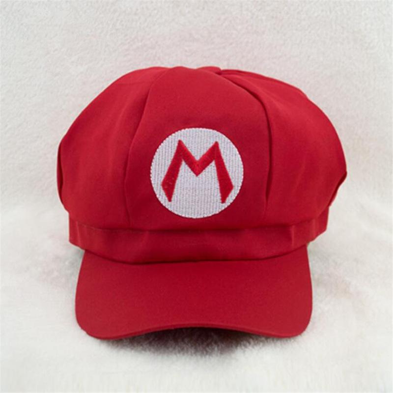 TOP Cosplay Exclusive Game Super Mari Luigi Bros Cosplay Hoed Cap Yoshi Wario Waluig Hoeden Carnaval Halloween Party Jongens Meisjes Kostuums Prop rood