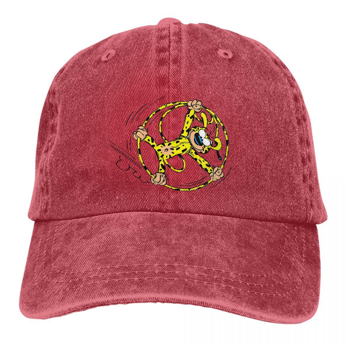Colorbobble CAP Pure Color Dad Hats Marsupilami Rolling In Tail Dameshoed Zonneklep Baseballpetten Gaston Lagaffe Comics Pet met klep One Size