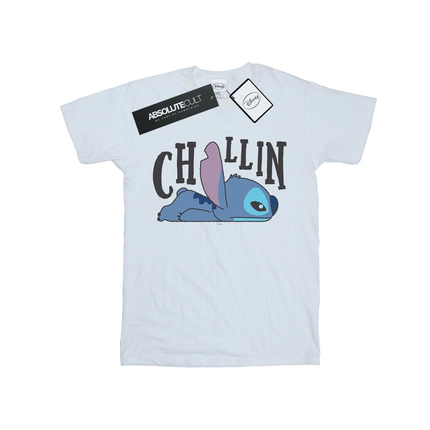 Disney meisjes Lilo en Stitch Chillin katoenen T-shirt 7-8 Years wit