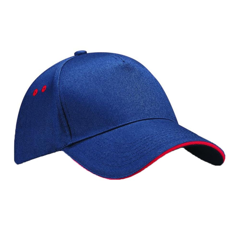Beechfield Unisex Ultimate 5 Panel Contrast Baseballpet met Sandwich Peak / Hoofddeksels One Size