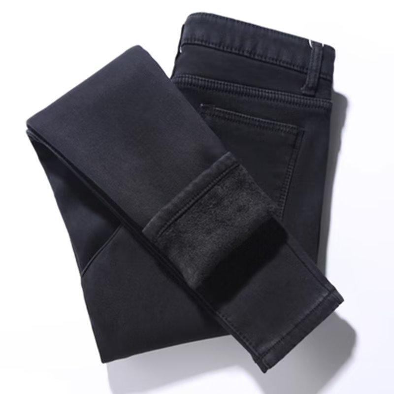 MILU Vrouwen Dikke Fluwelen Jeans Fleece Warme Koreaanse Mode Hoge Taille Skinny Elastische Broek Jean Casual Legging Winter XXXXL
