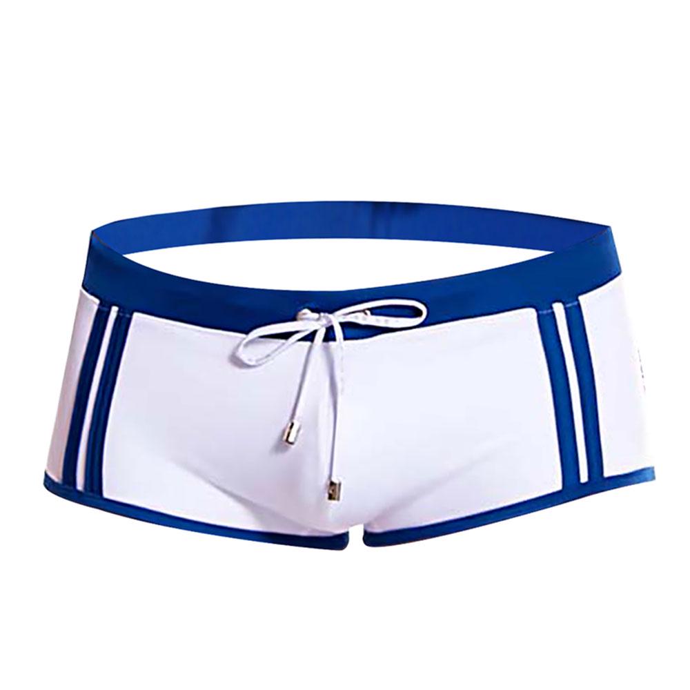 UXH Fashion Badkleding Broek Heren Ondergoed Stretch Buiten Casual Zwembroek Merk Strand Zwemmen Koord Man Zwempak Lage Taille Trunk M wit