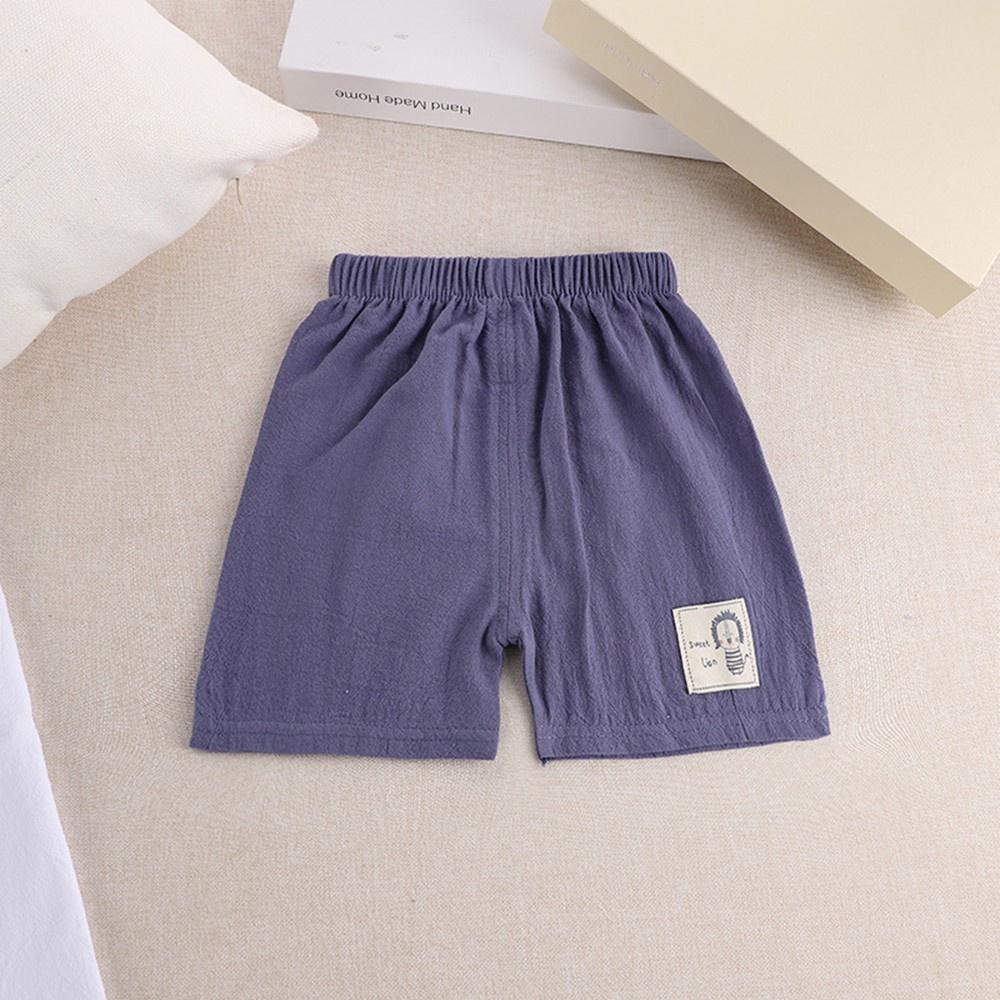 Freshfree Koreaanse stijl kinderen elastische taille shorts unisex jongens meisjes cartoon bedrukte casual korte broek 120 marineblauwe kleur