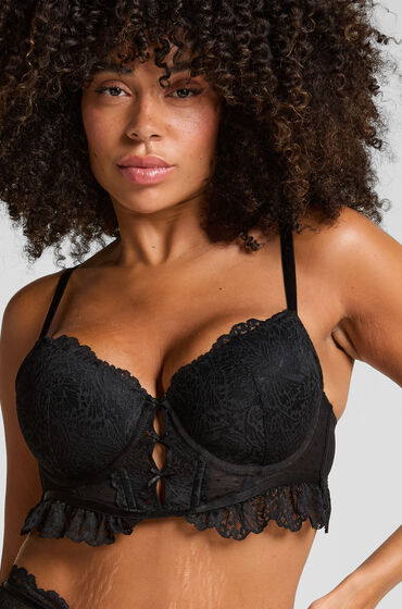 Hunkemöller Voorgevormde longline beugel bh Posie Zwart