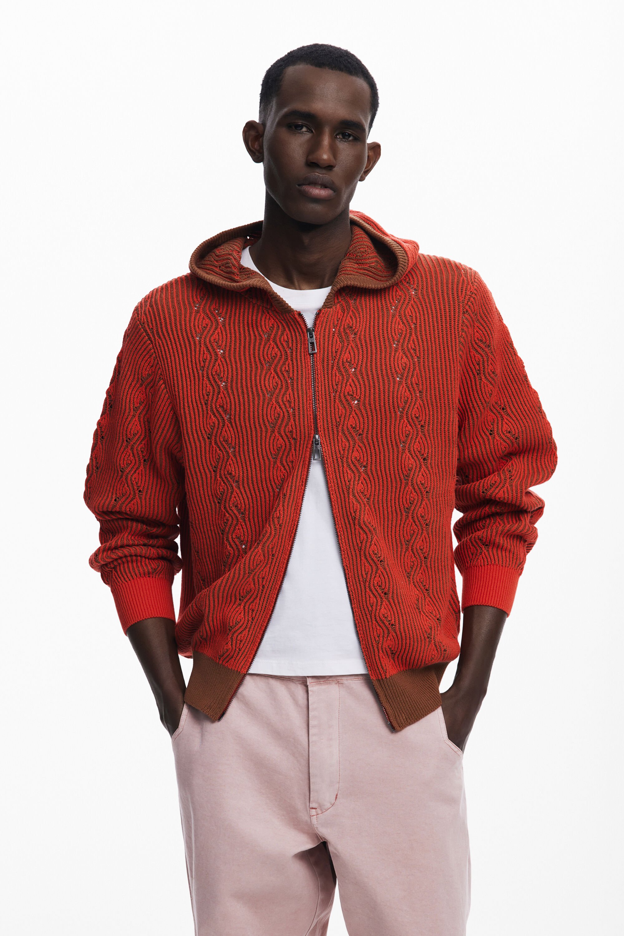 Desigual Gebreide trui met rits - RED