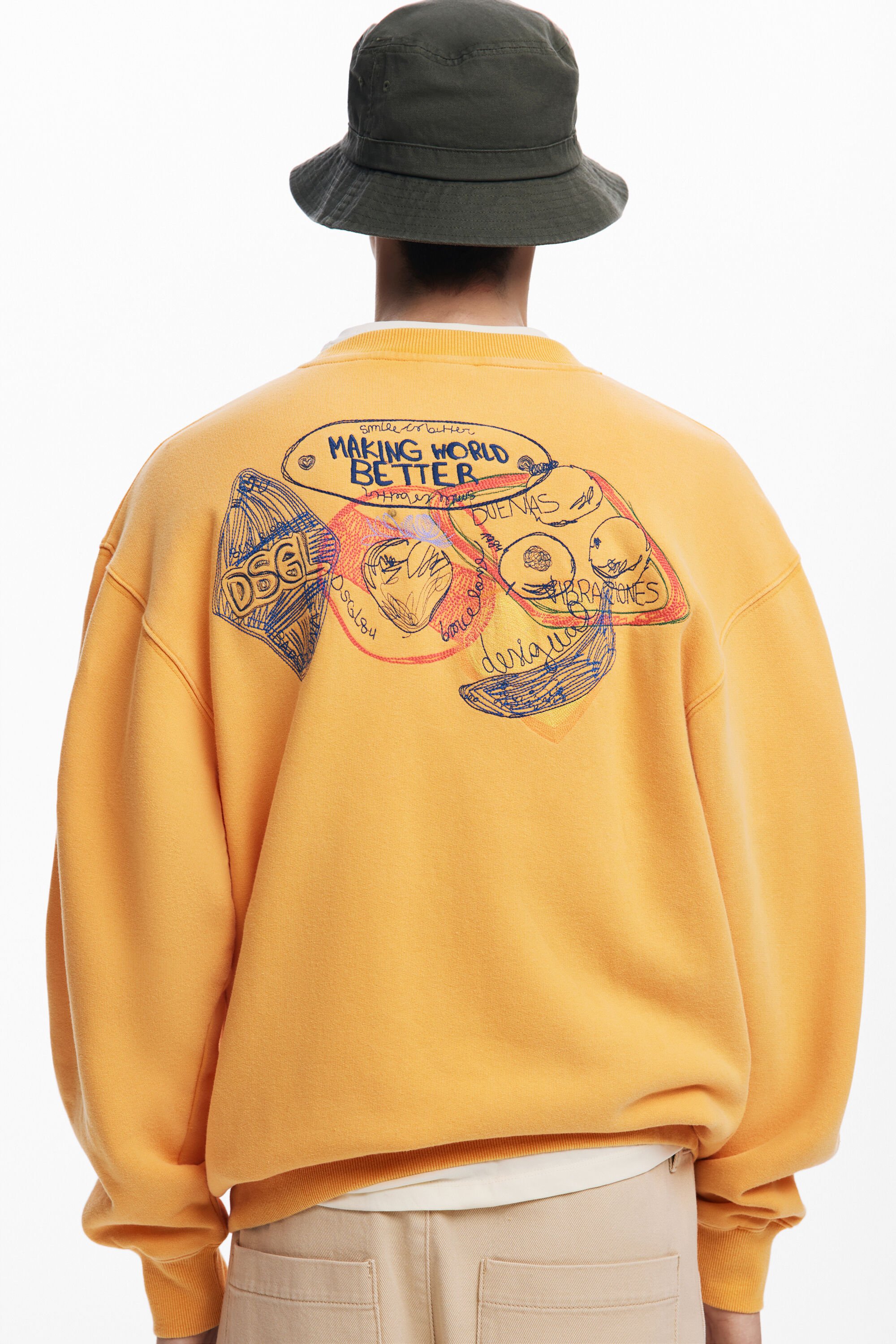Desigual Geborduurde sweatshirt - ORANGE