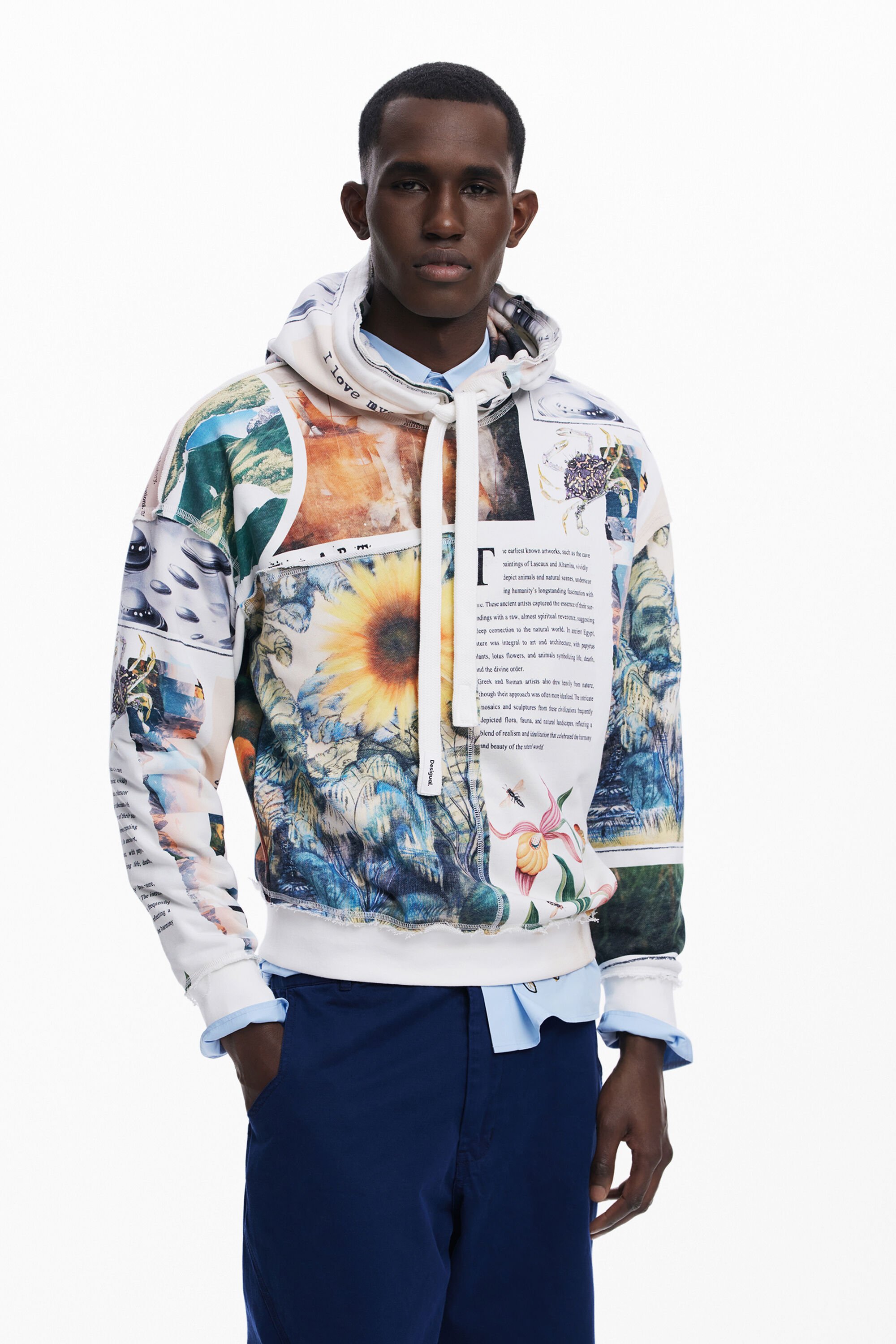 Desigual Zonnebloemen hoodie - WHITE