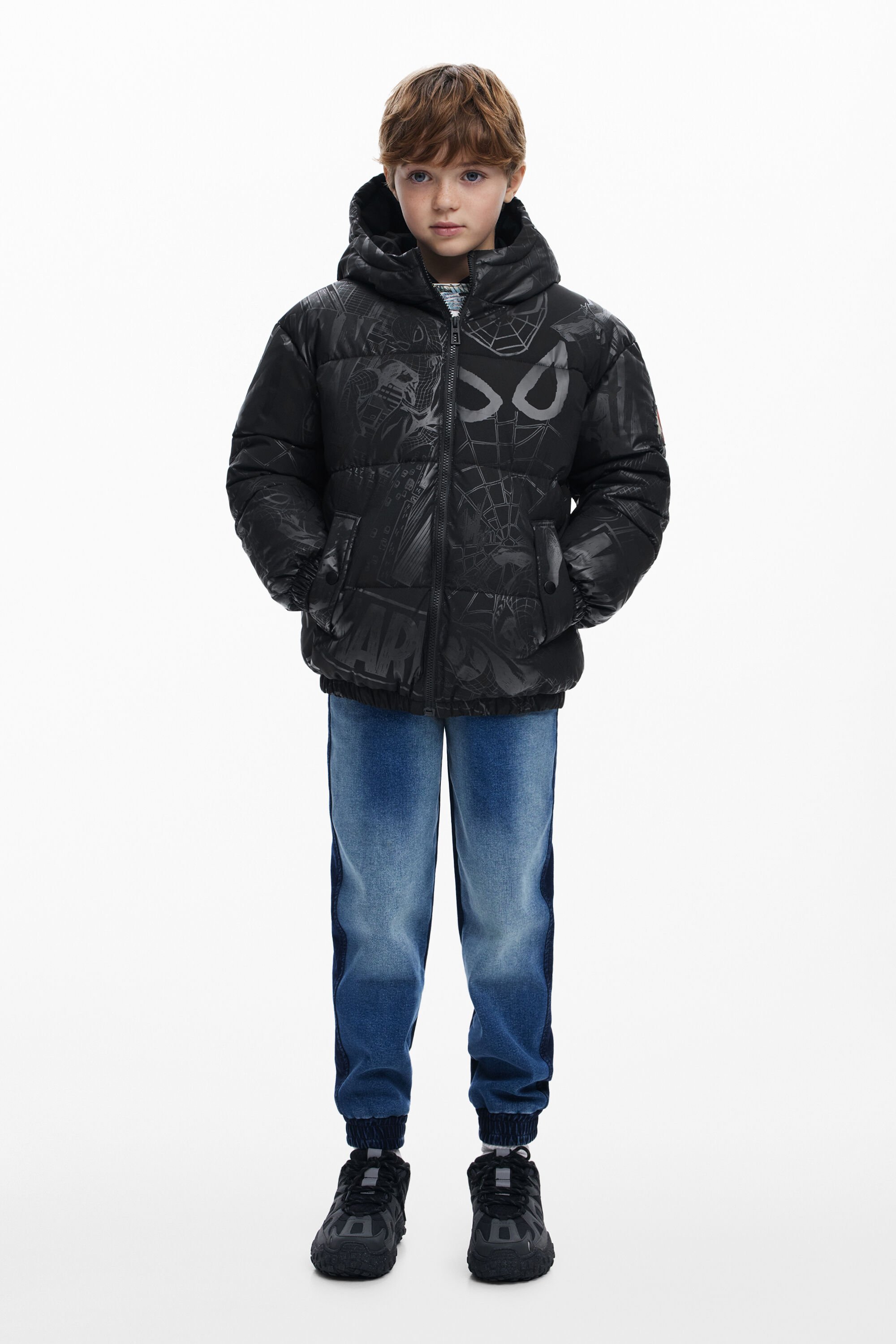 Desigual Gewatteerde Spiderman™-jas - BLACK