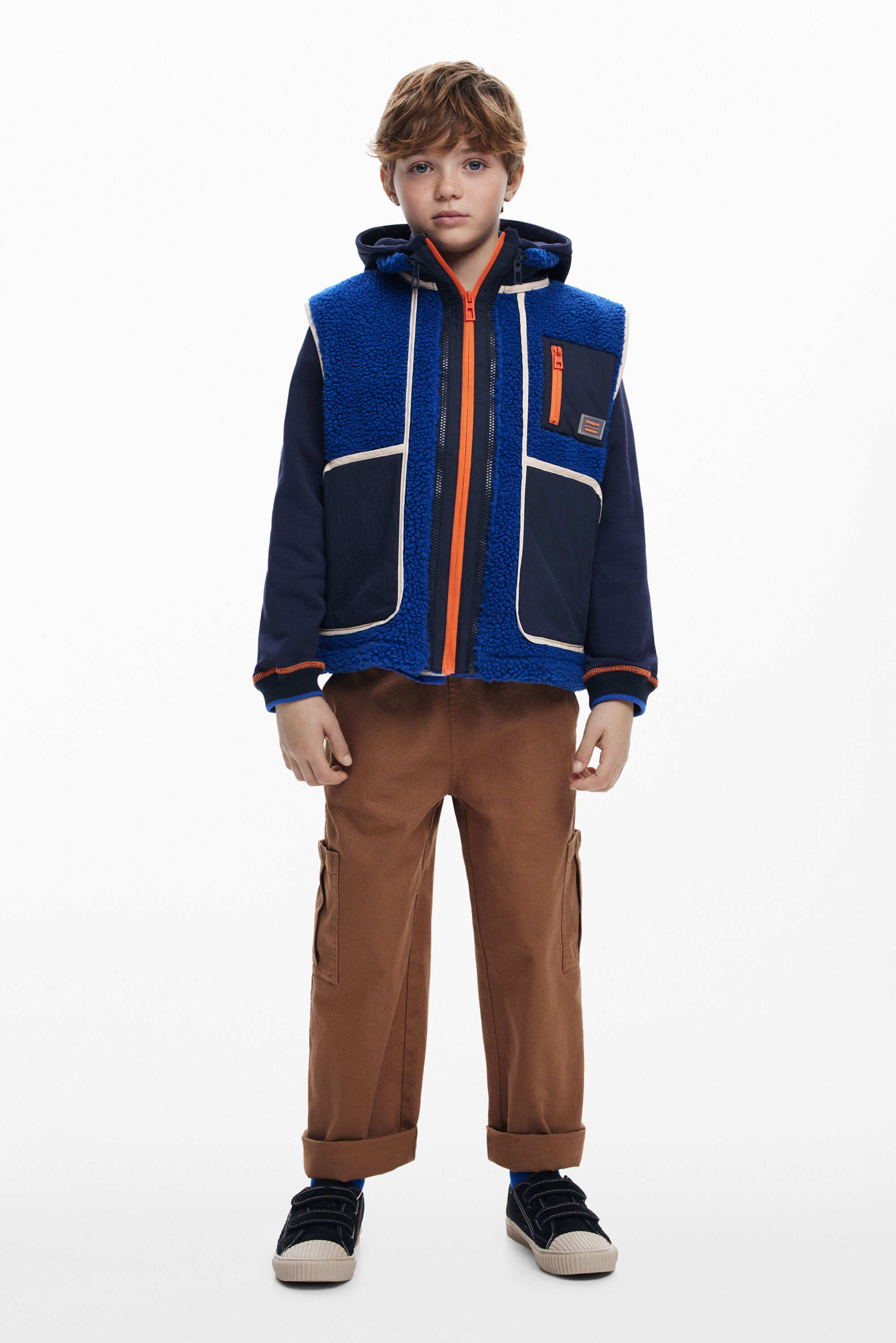 Desigual Afneembare jas met schapenvacht - BLUE