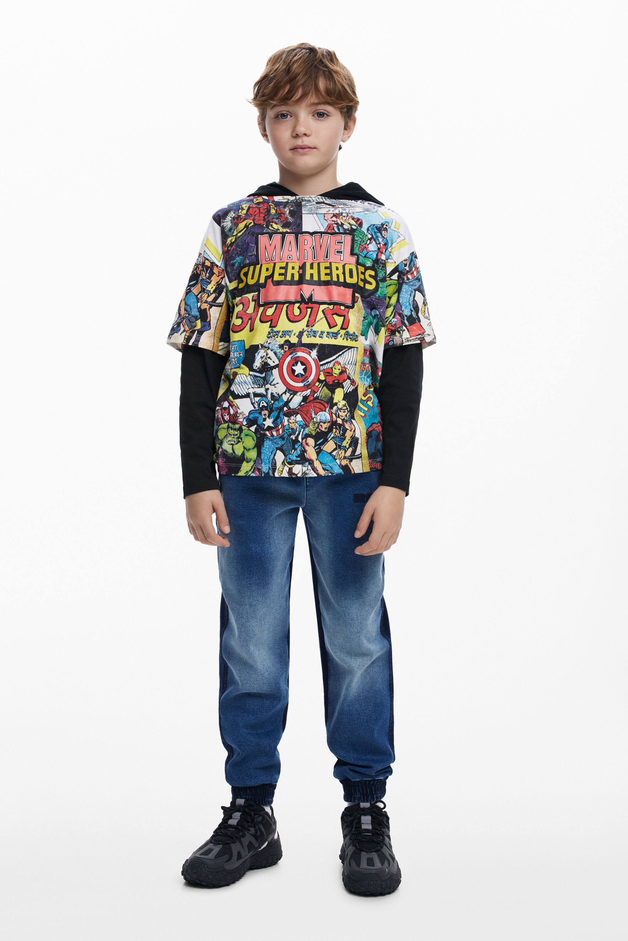 Desigual Marvel™ T-shirt met laagjeslook - MATERIAL FINISHES