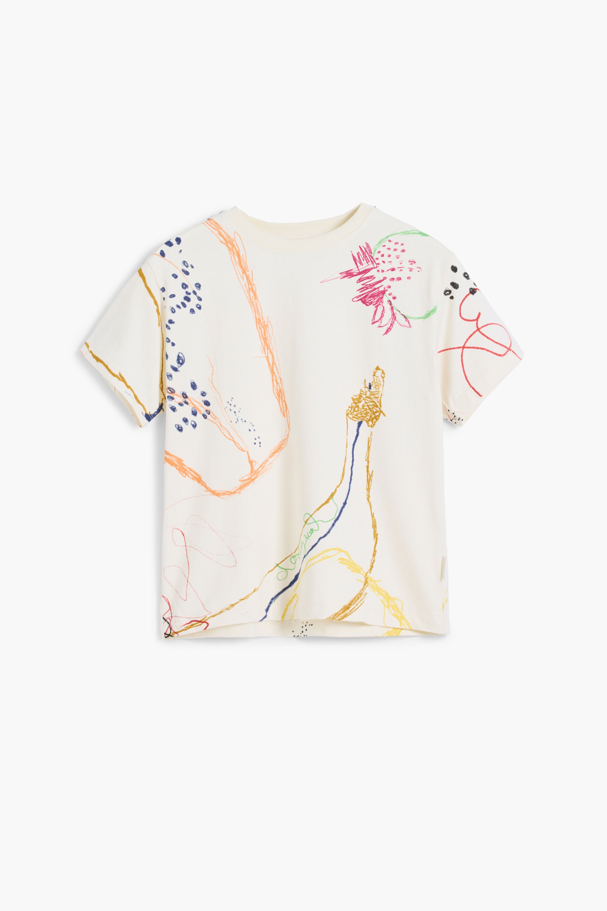 Desigual T-shirt met korte mouwen en strepen - WHITE