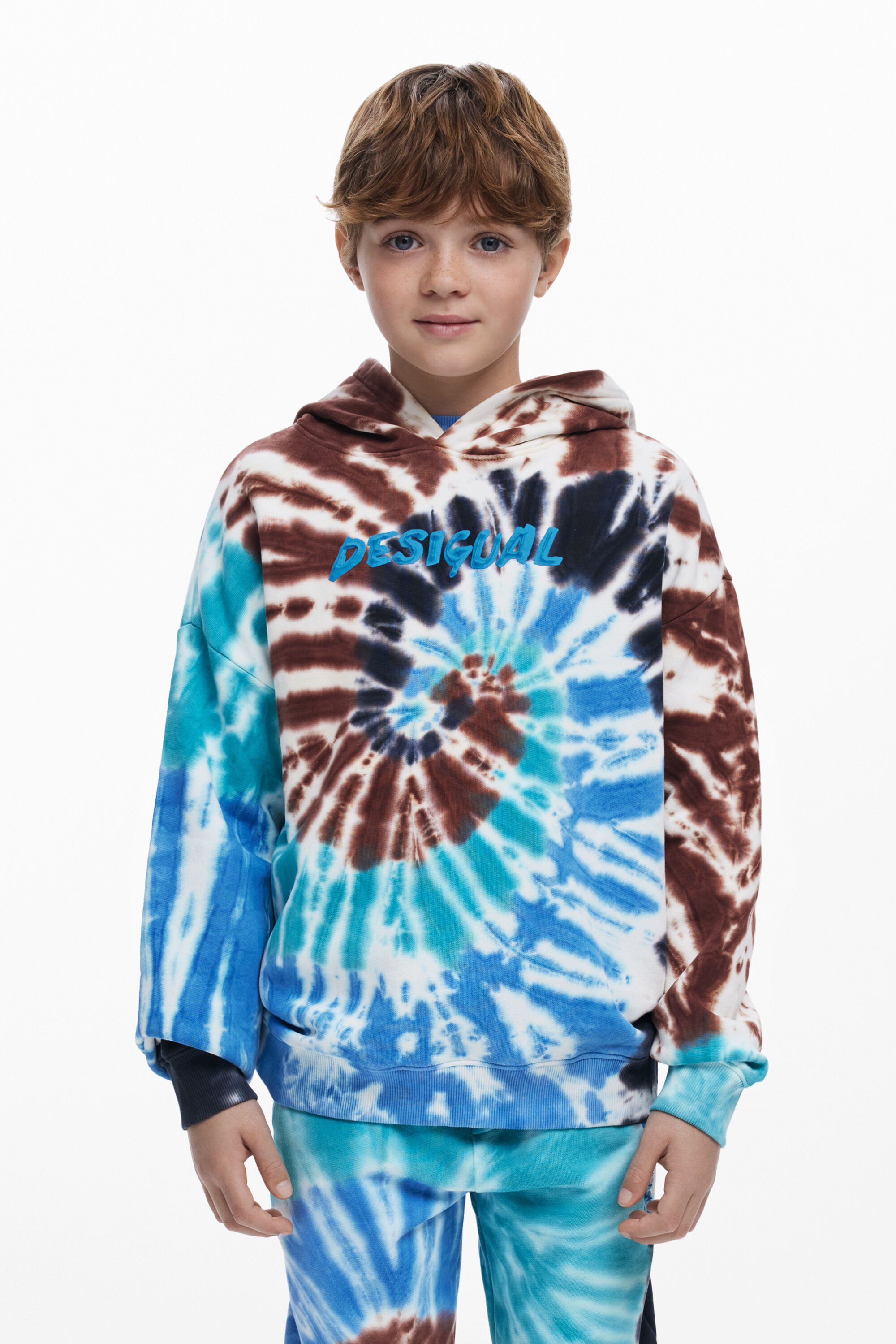 Desigual Tie-Dye sweatshirt met logo - BLACK