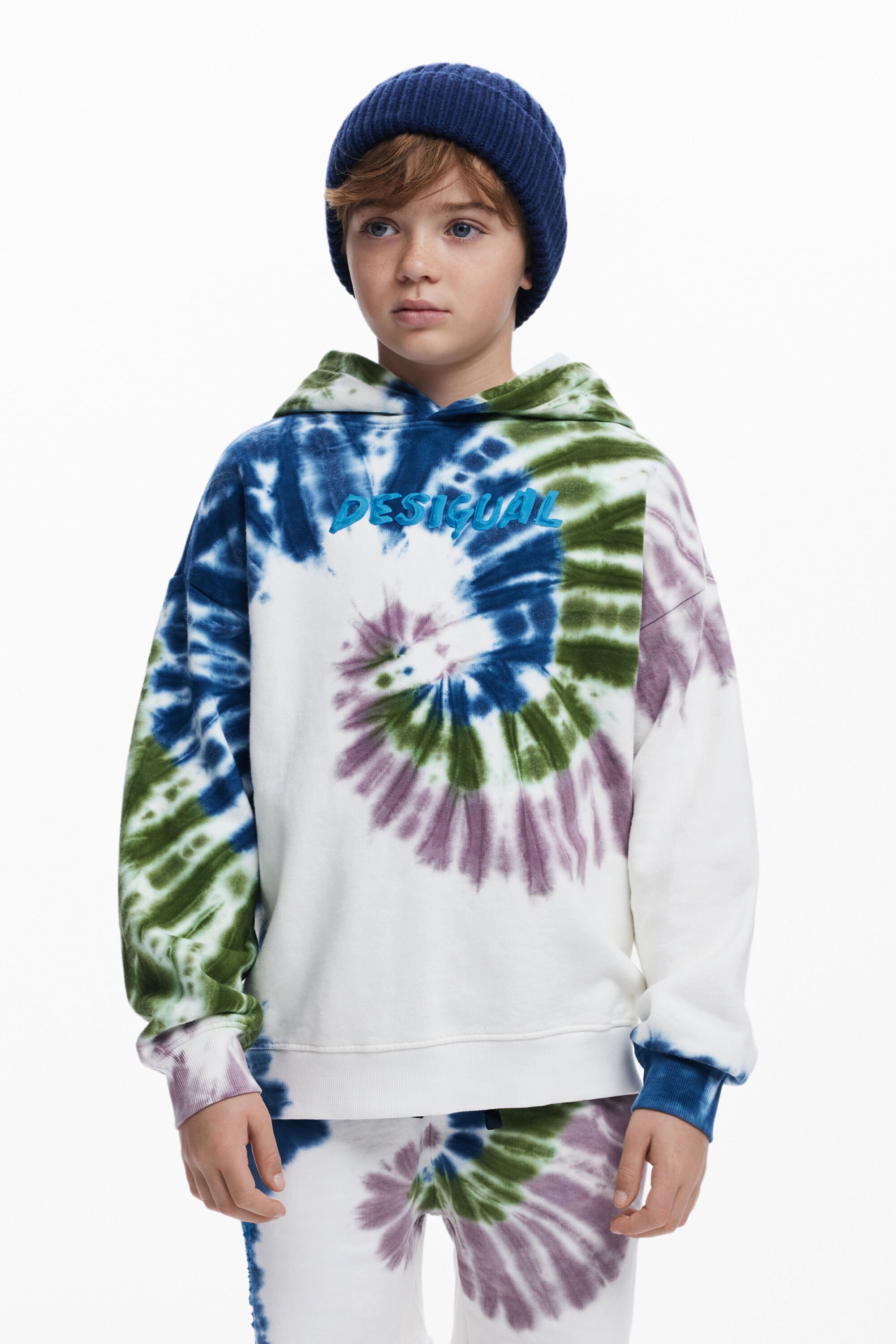 Desigual Tie-Dye sweatshirt met logo - BLUE