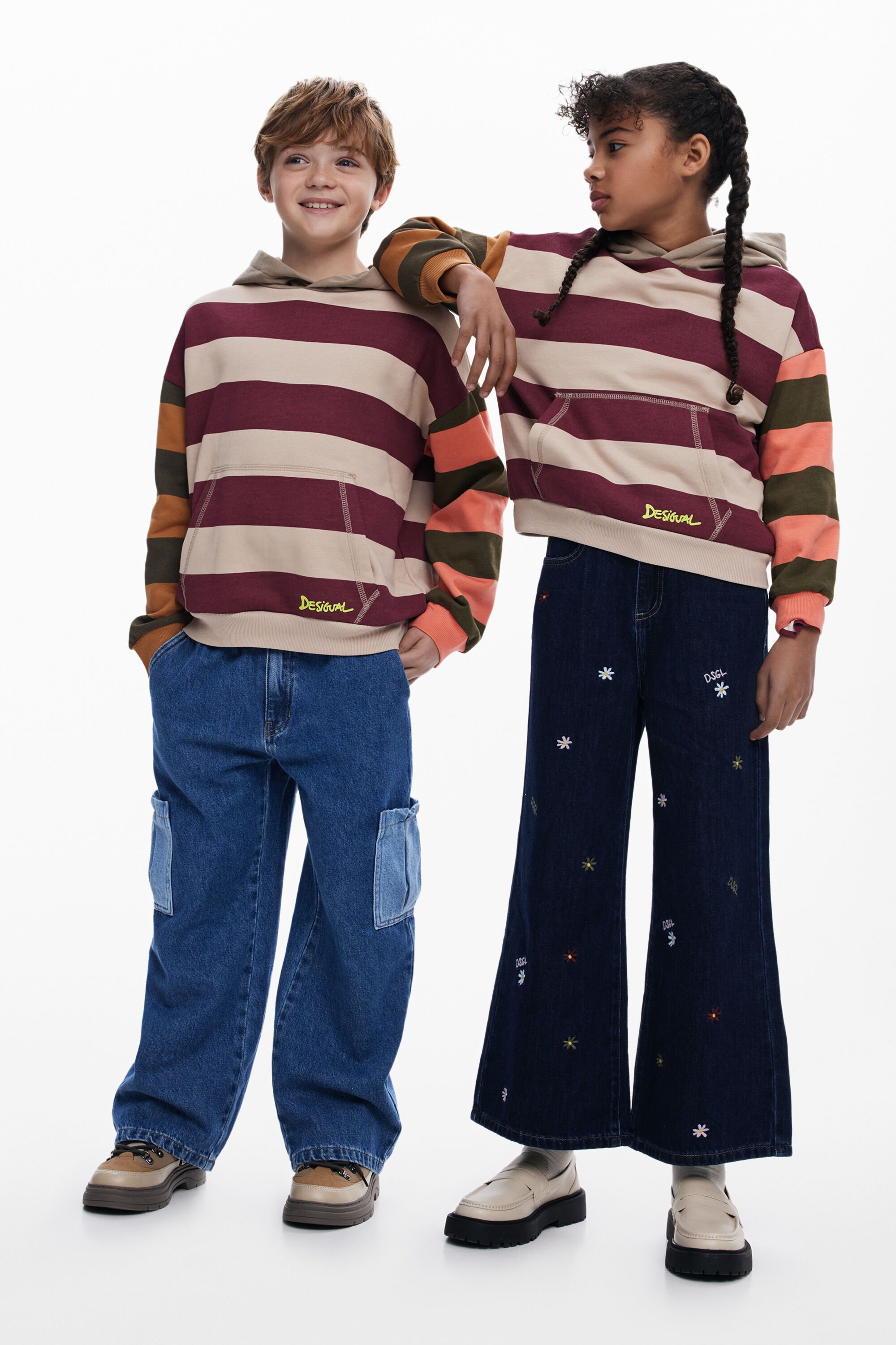 Desigual Sweatshirt met gecombineerde strepen - MATERIAL FINISHES
