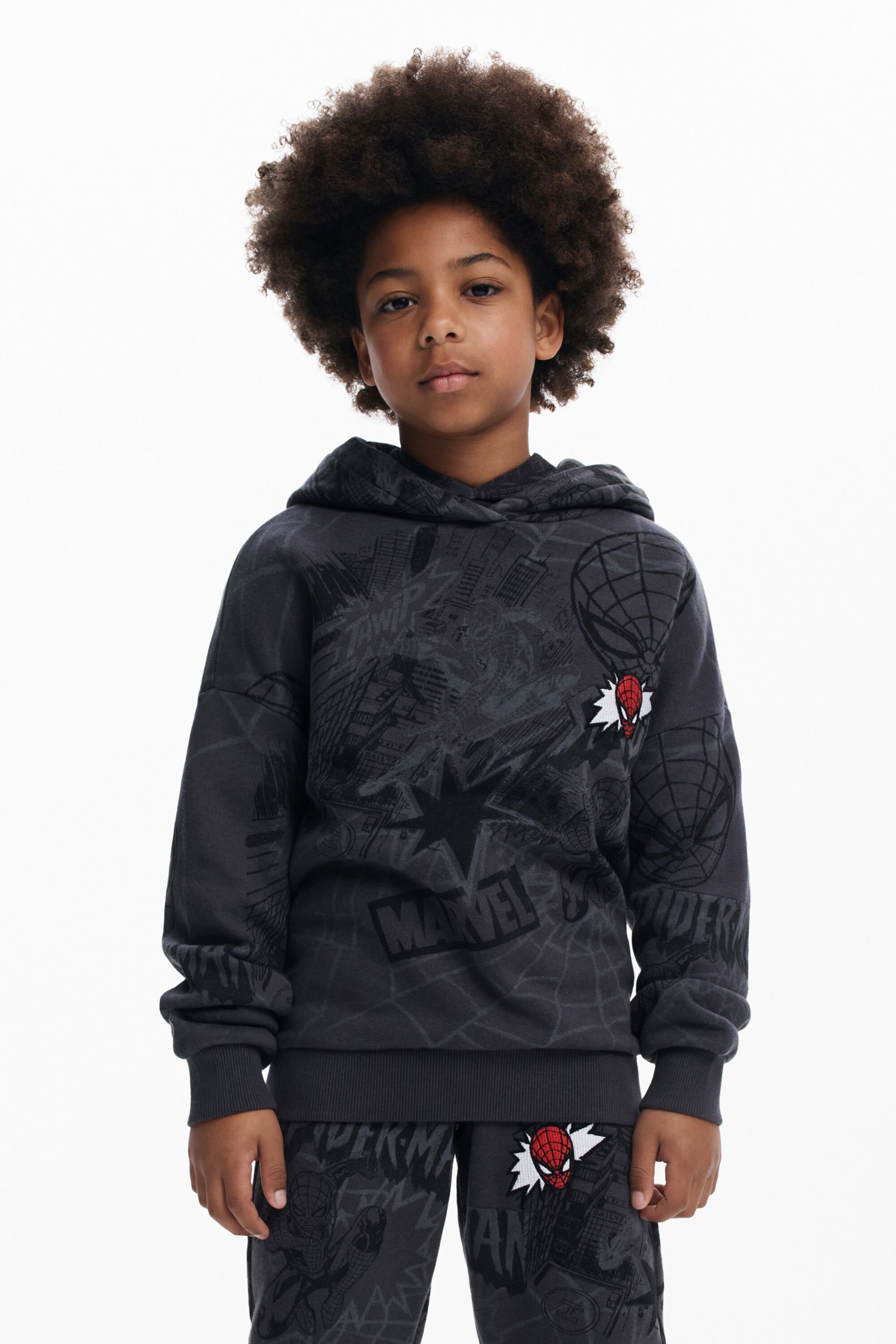 Desigual Spiderman™ sweatshirt met spinnenweb - BLACK