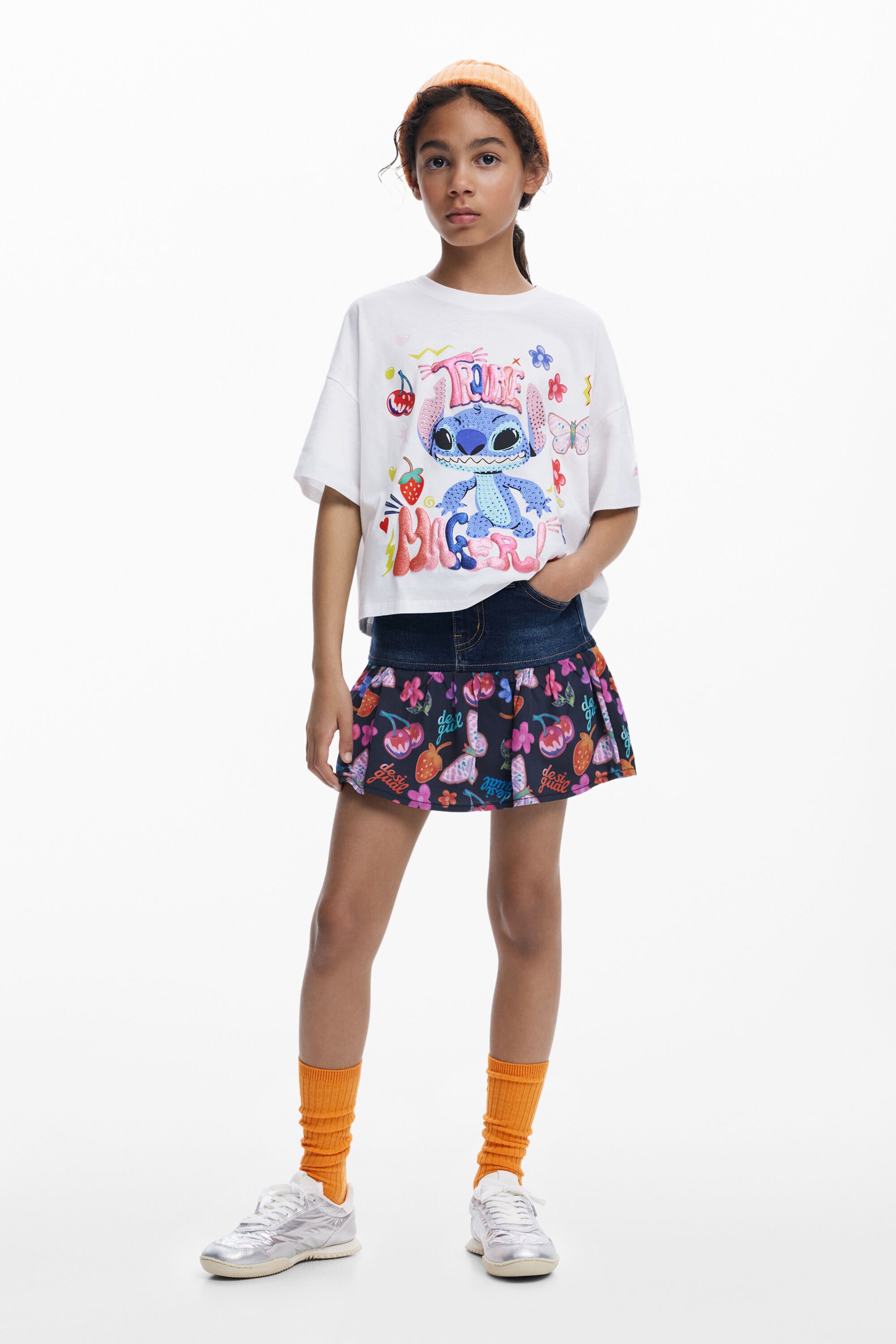 Desigual Jeans minirok met ruches - BLUE