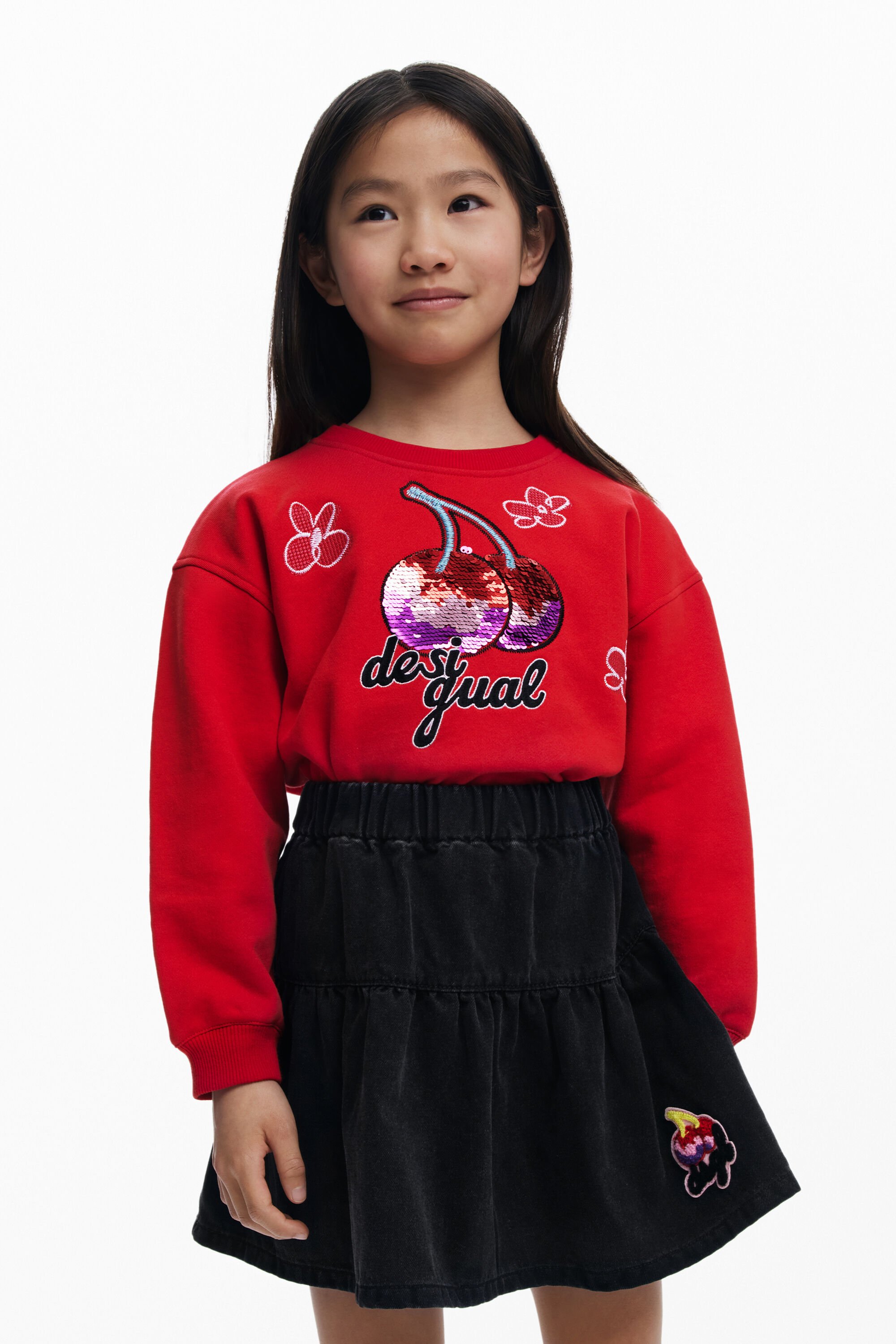 Desigual Minirok met kersenpanelen - BLACK