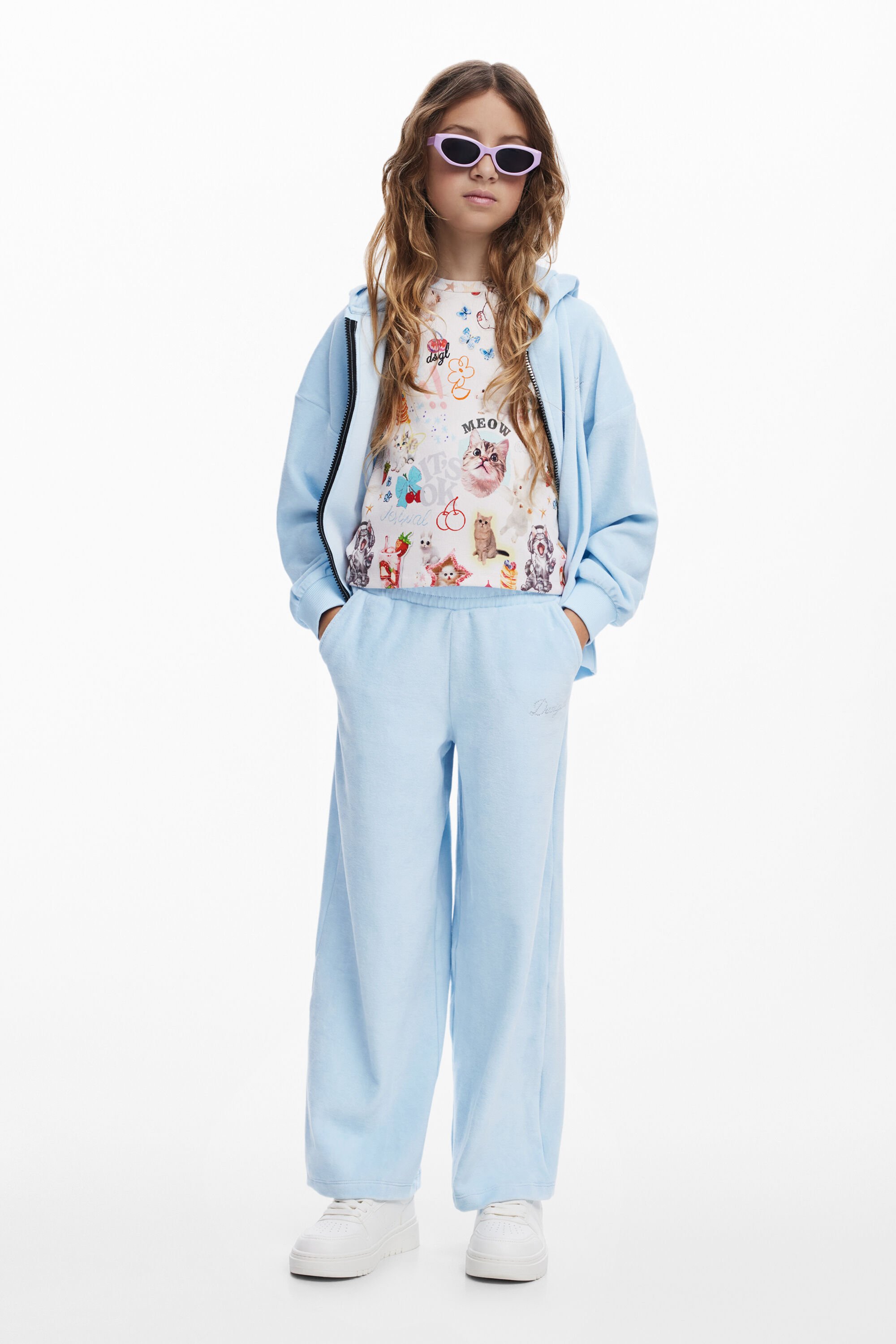 Desigual Joggingbroek met strass - BLUE