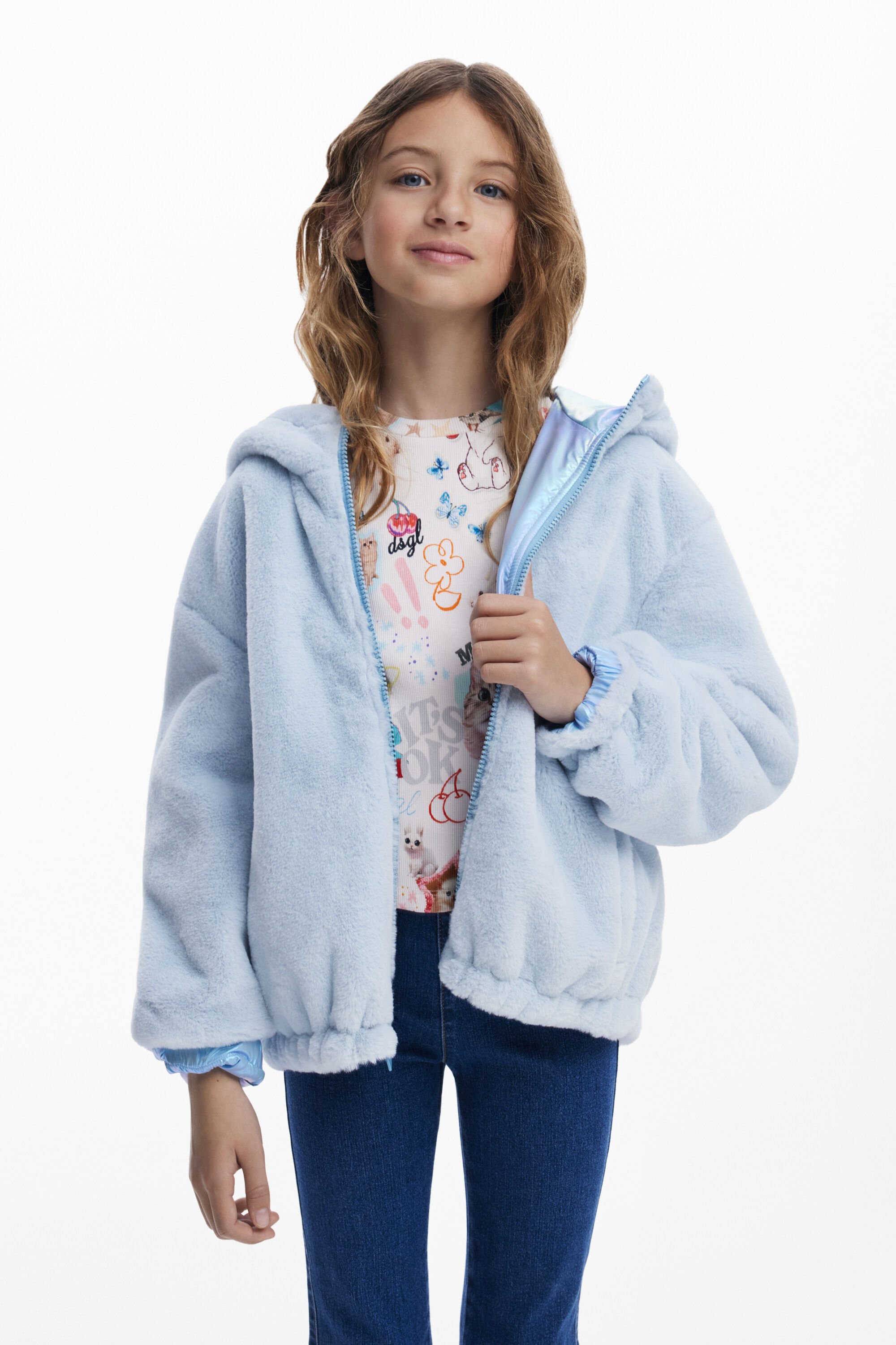 Desigual Omkeerbare gewatteerde jas - BLUE