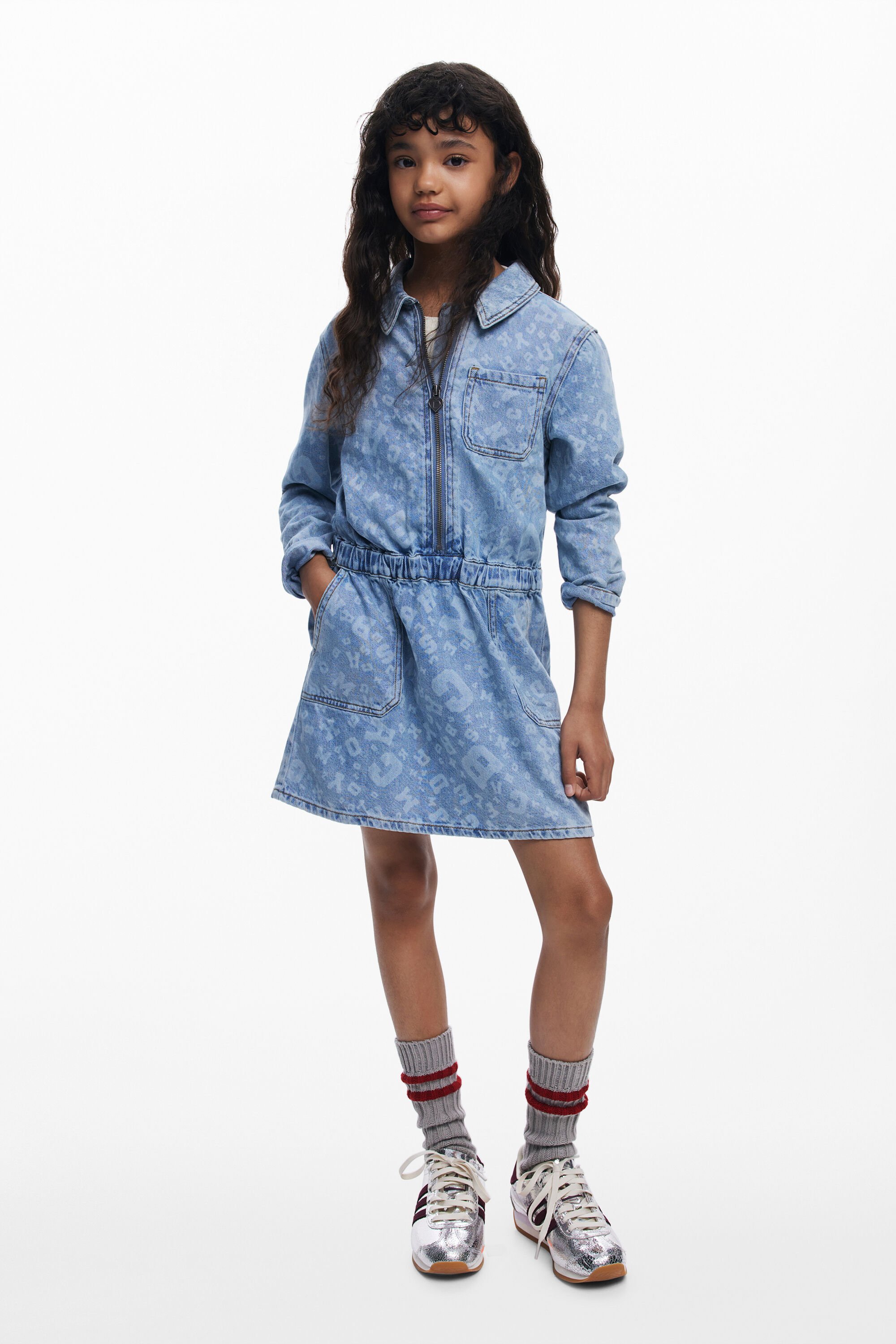 Desigual DENIM KATOENEN JURK - BLUE