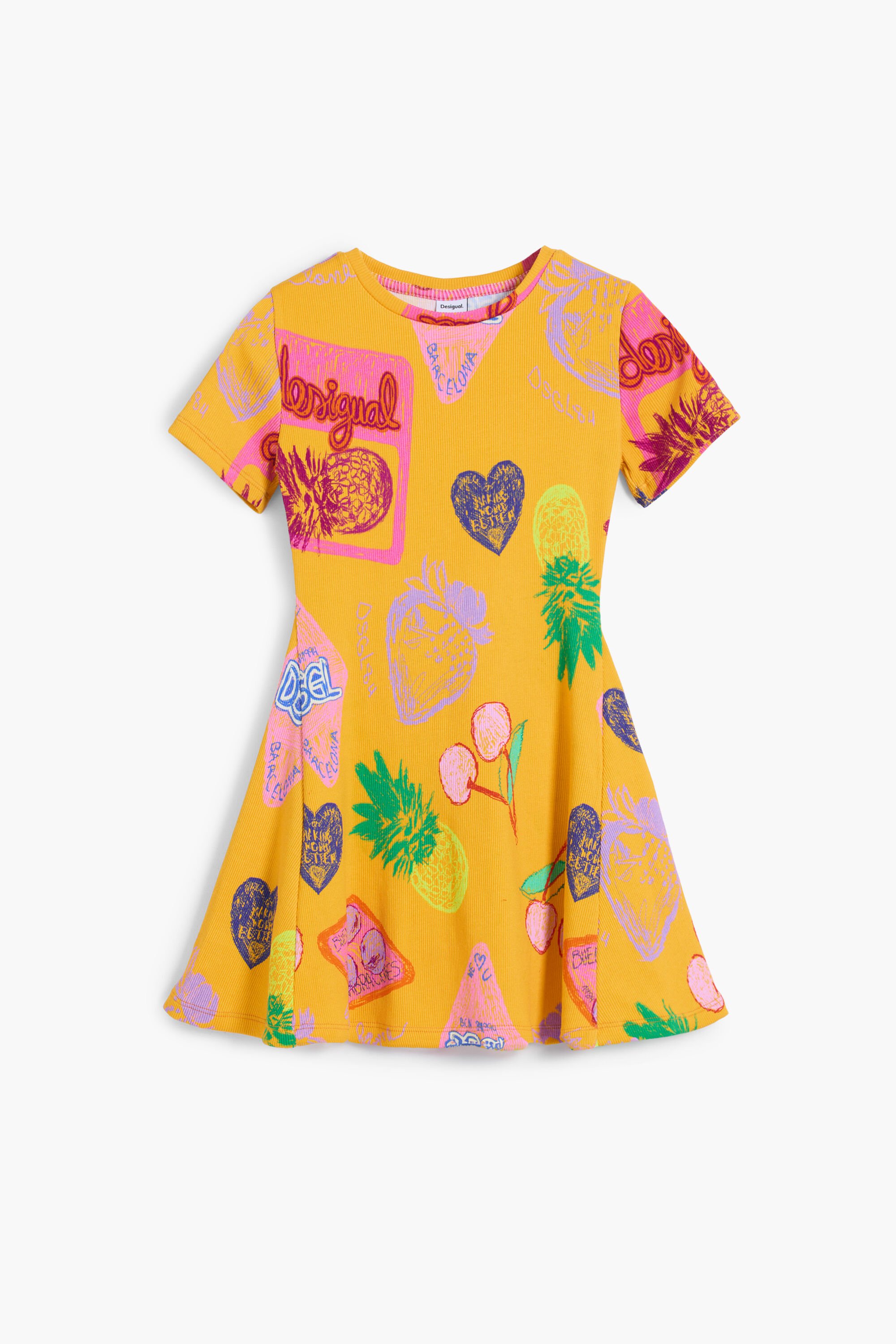 Desigual Skaterjurk met stempels - YELLOW