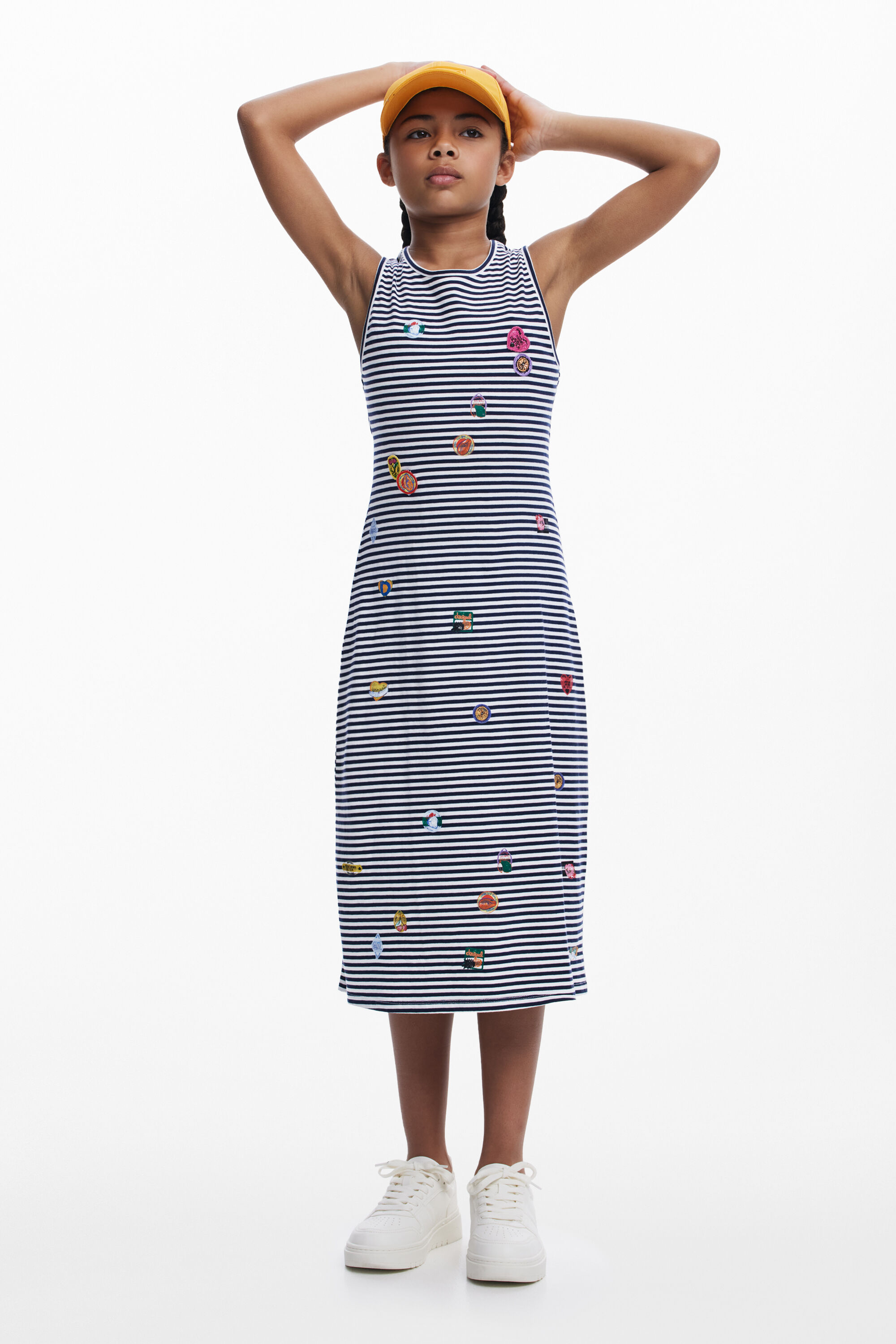 Desigual Cut-out jurk met borduursels - BLUE