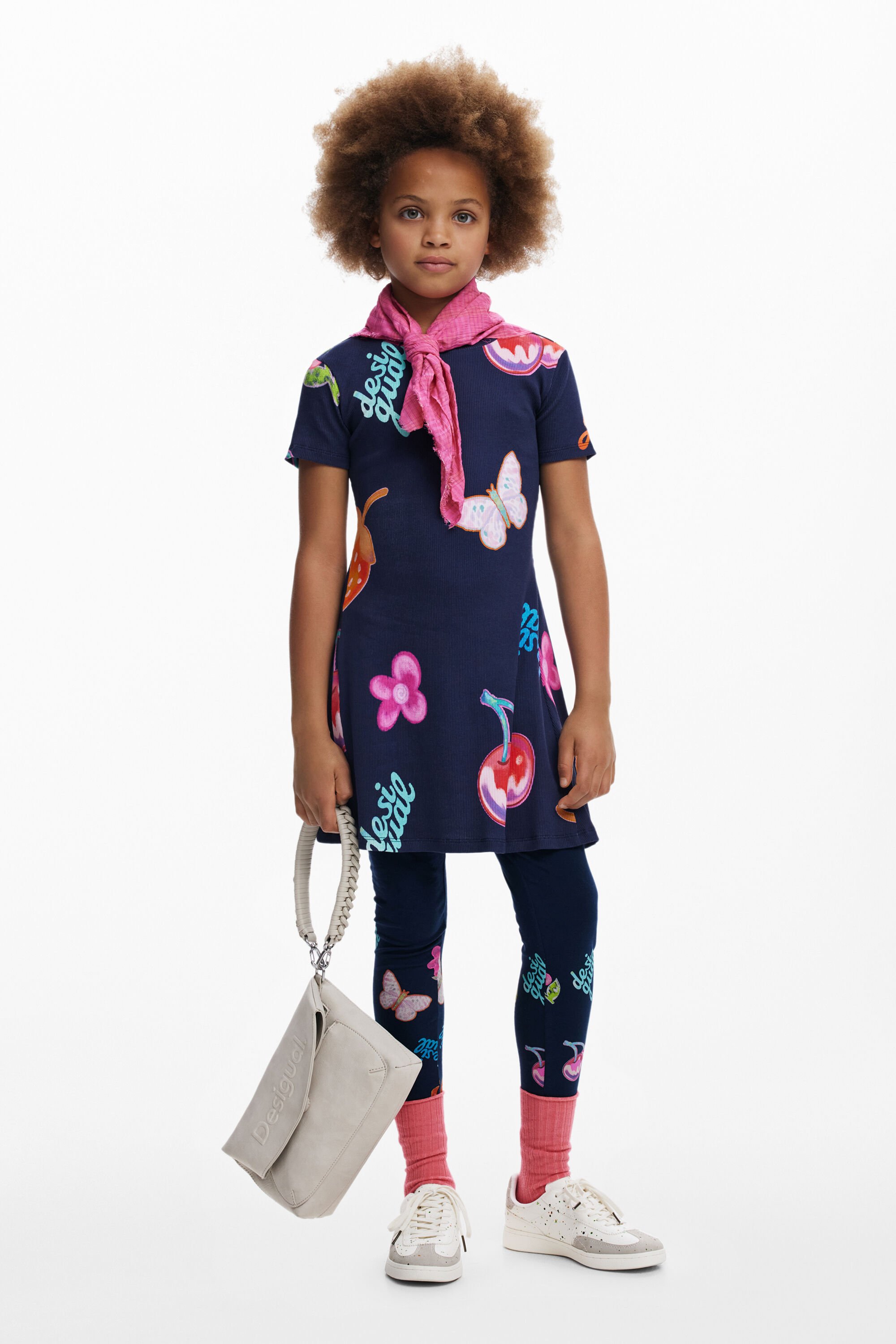 Desigual Skaterjurk met fruitprint - BLUE