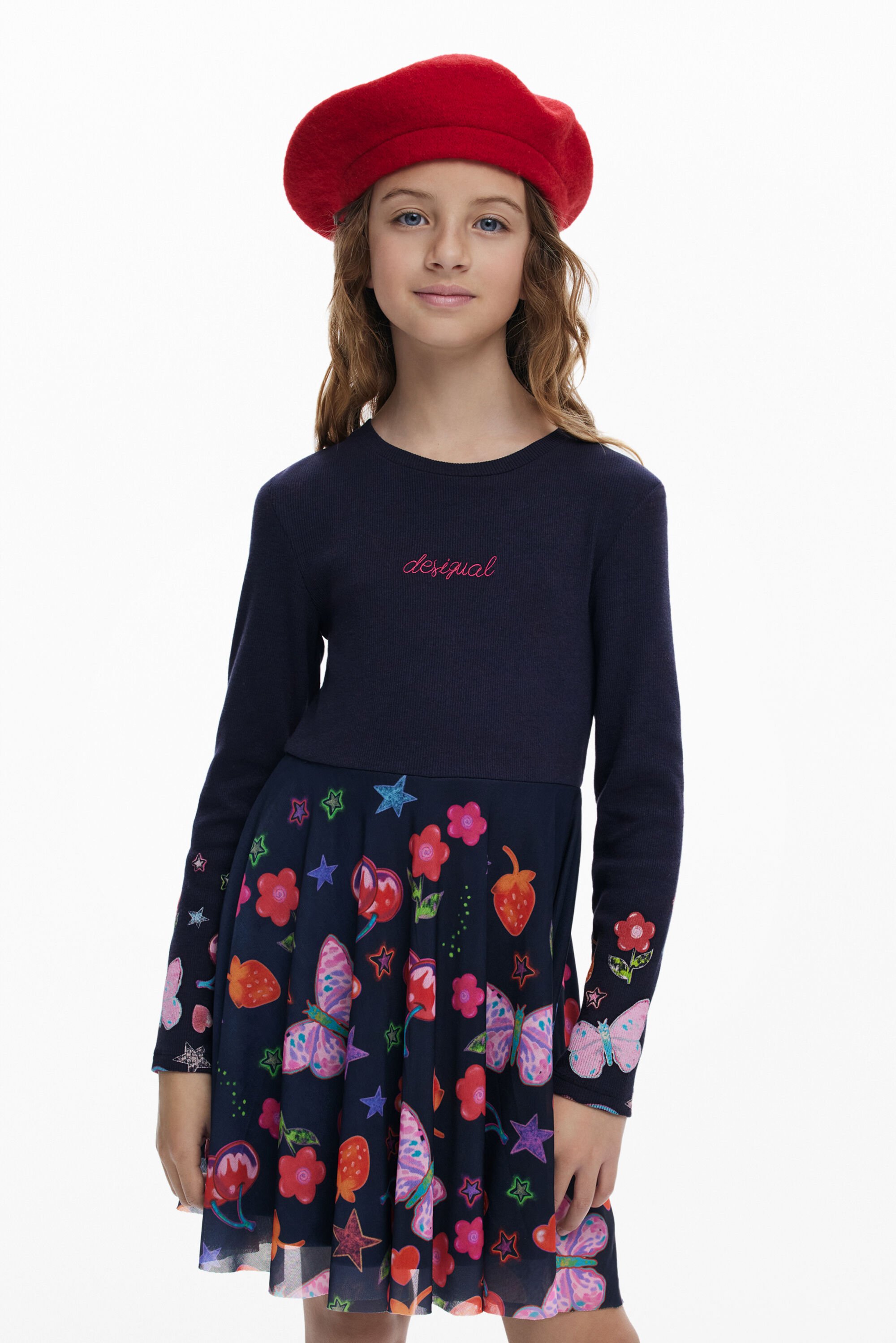 Desigual Jurk met tule rok vormen - BLUE